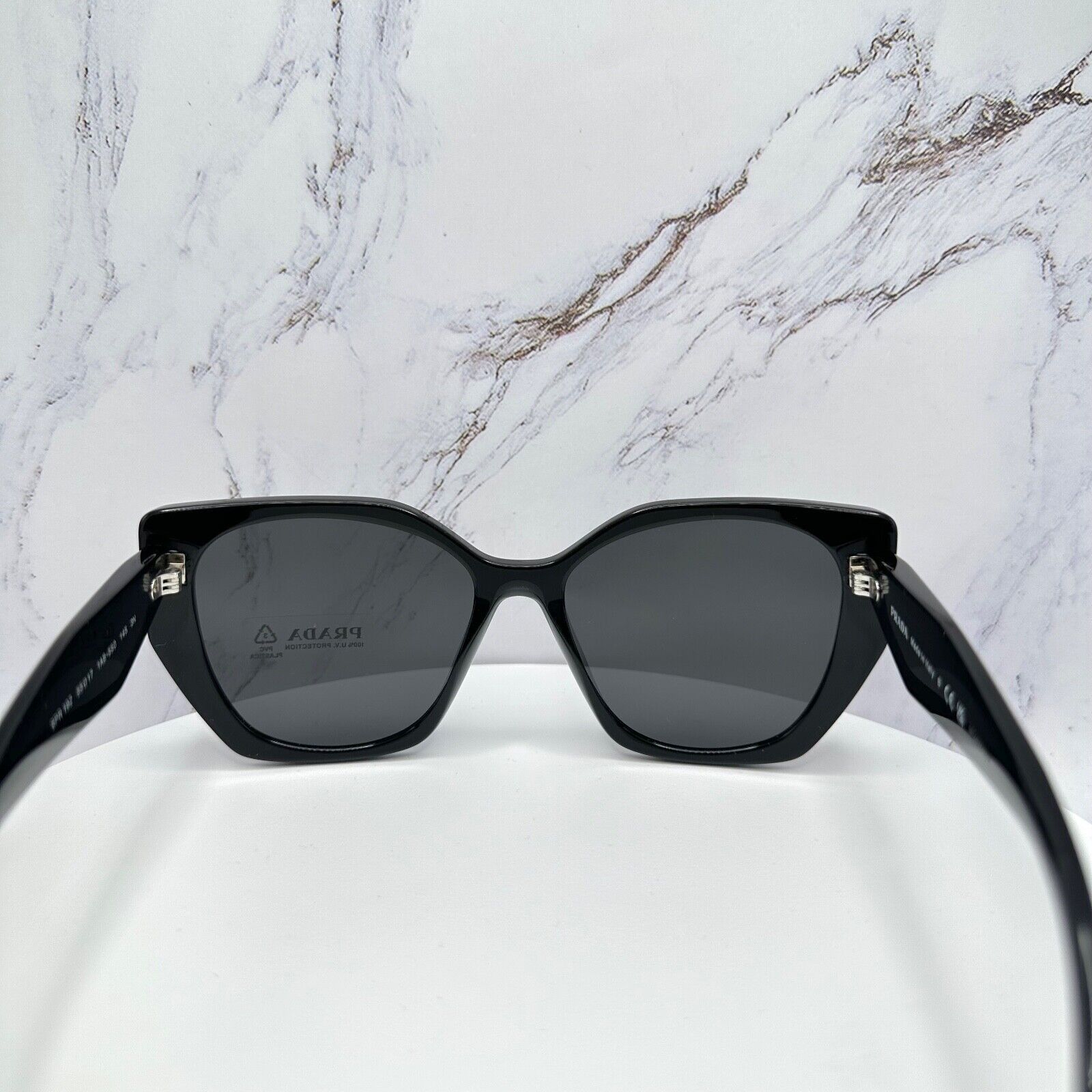 Prada New PRADA Sunglasses Black Symbole 100% Authentic Cat Eye Size ONE SIZE - 14 Thumbnail