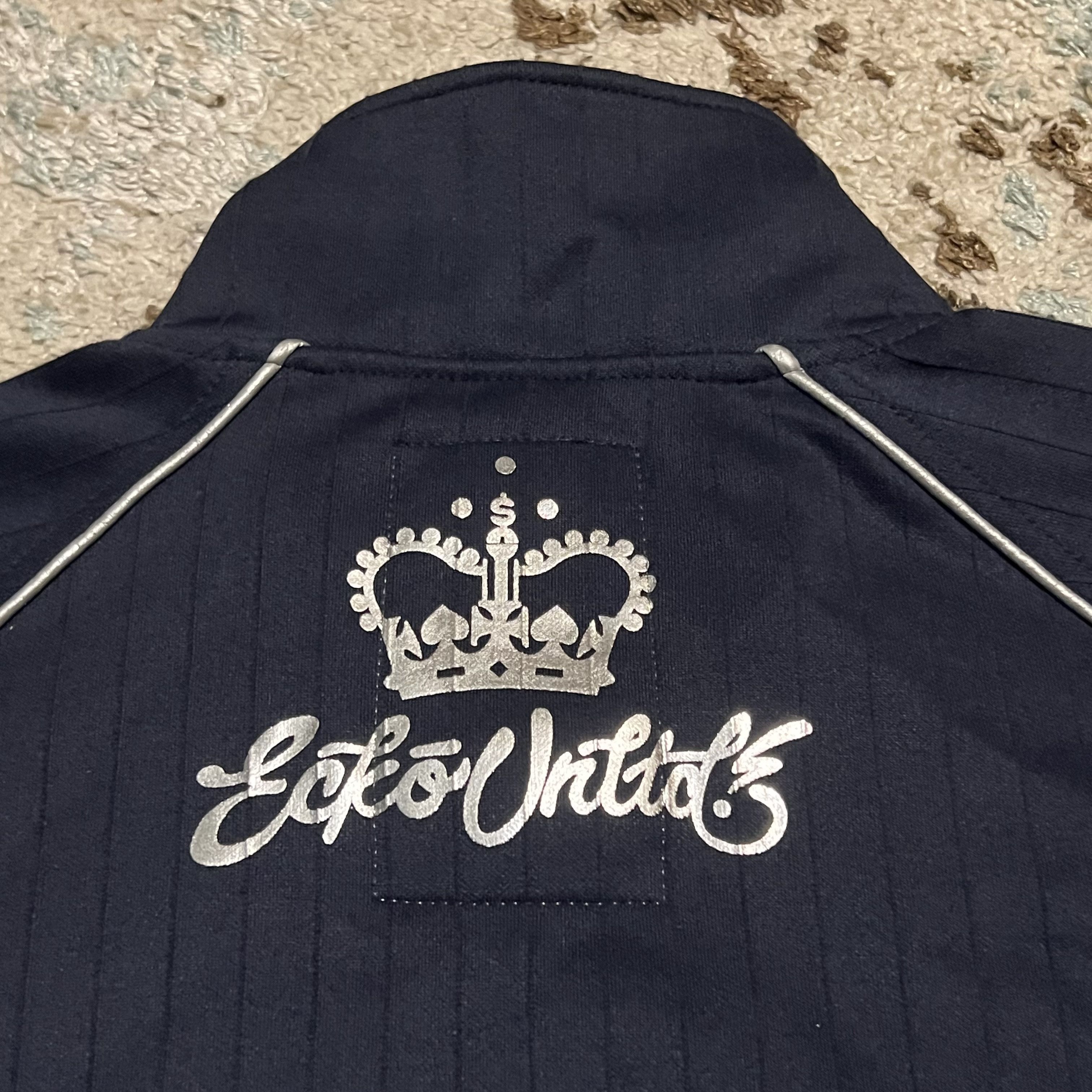 Ecko Unltd. Ecko Unltd Pinstripe Track Jacket Size Large Navy/Silver Y2K Size US L / EU 52-54 / 3 - 4 Thumbnail