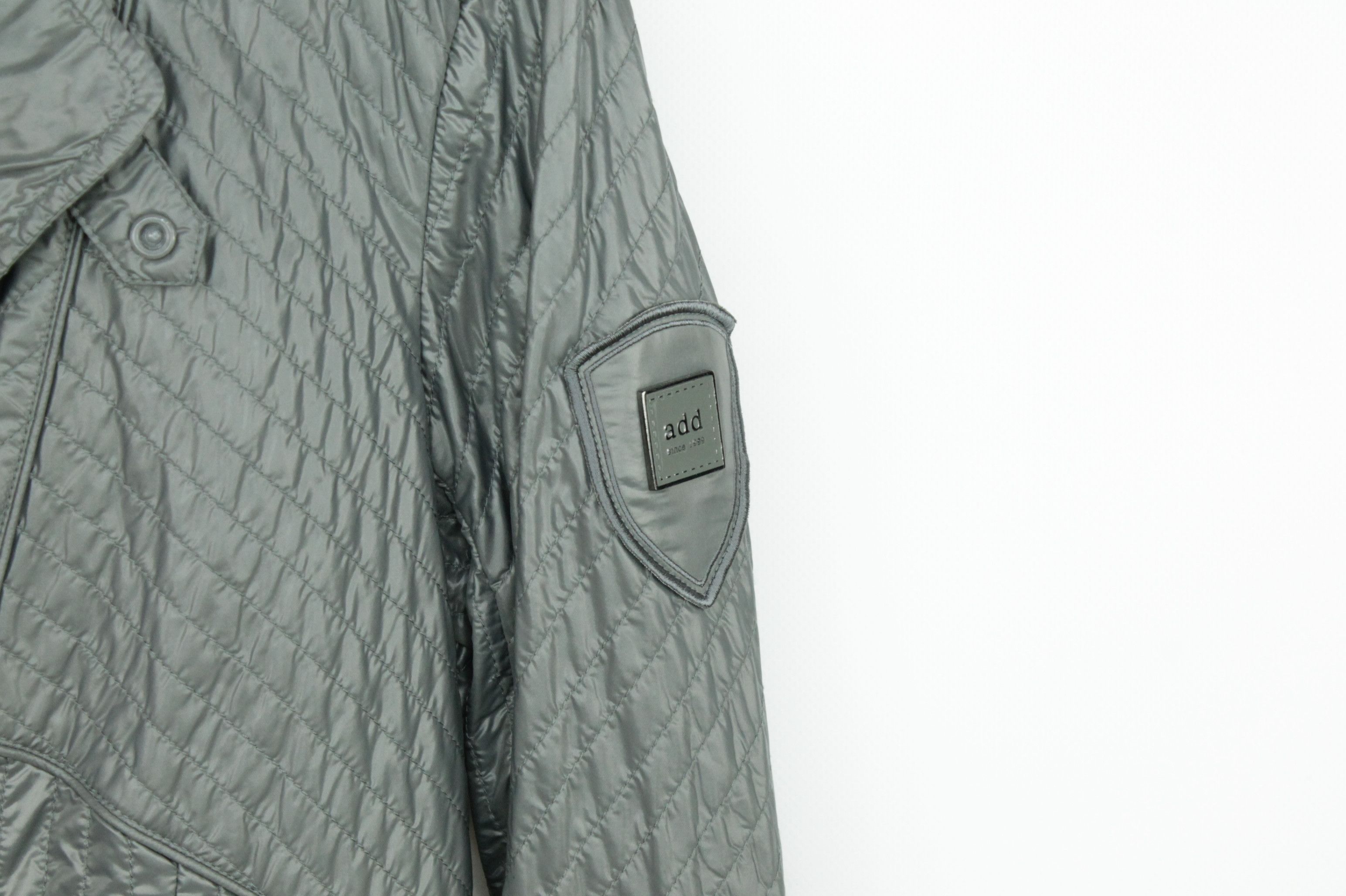 Add ADD Quilted Light Gray Nylon Women's Blazer Jacket Size L / US 10 / IT 46 - 3 Thumbnail