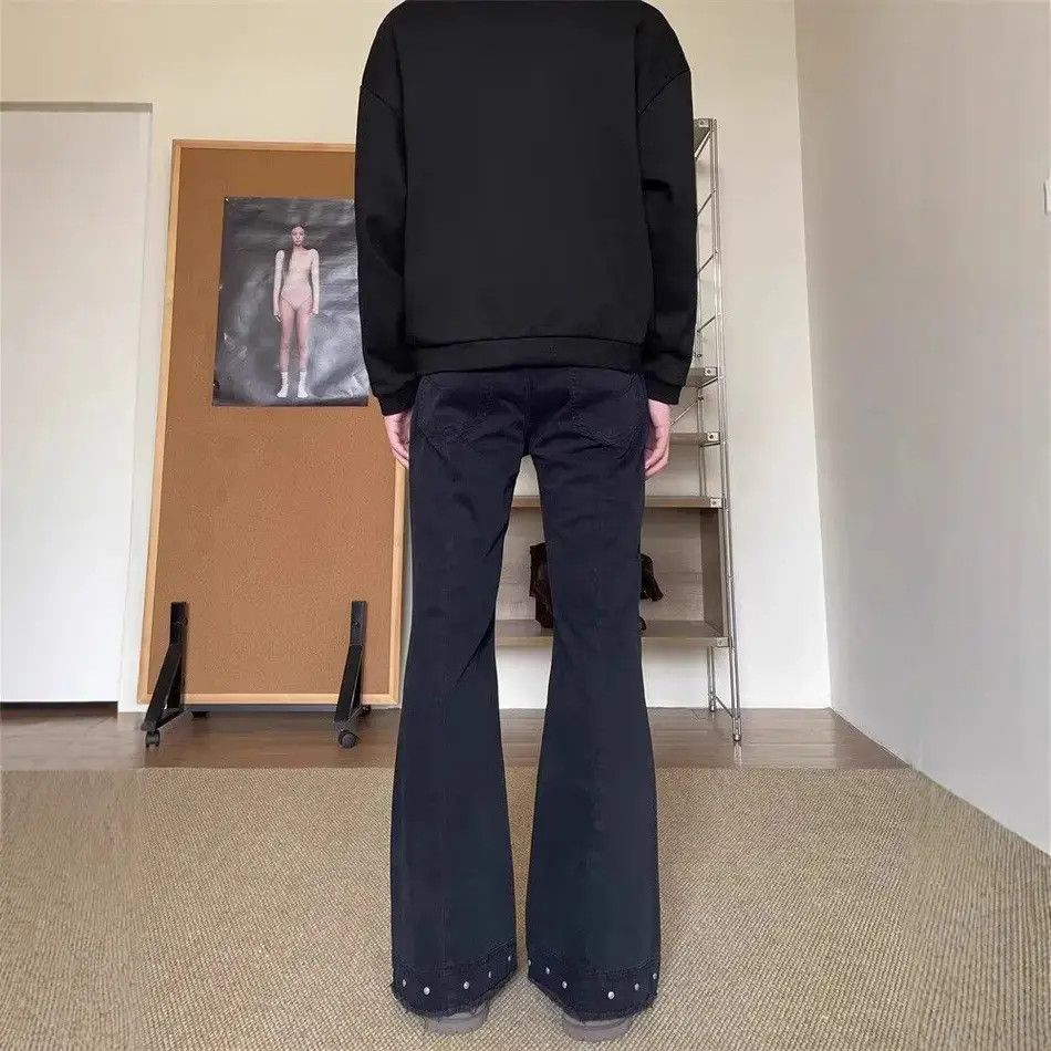 Japanese Brand Retro loose fringed slightly flared jeans Size US 32 / EU 48 - 4 Thumbnail