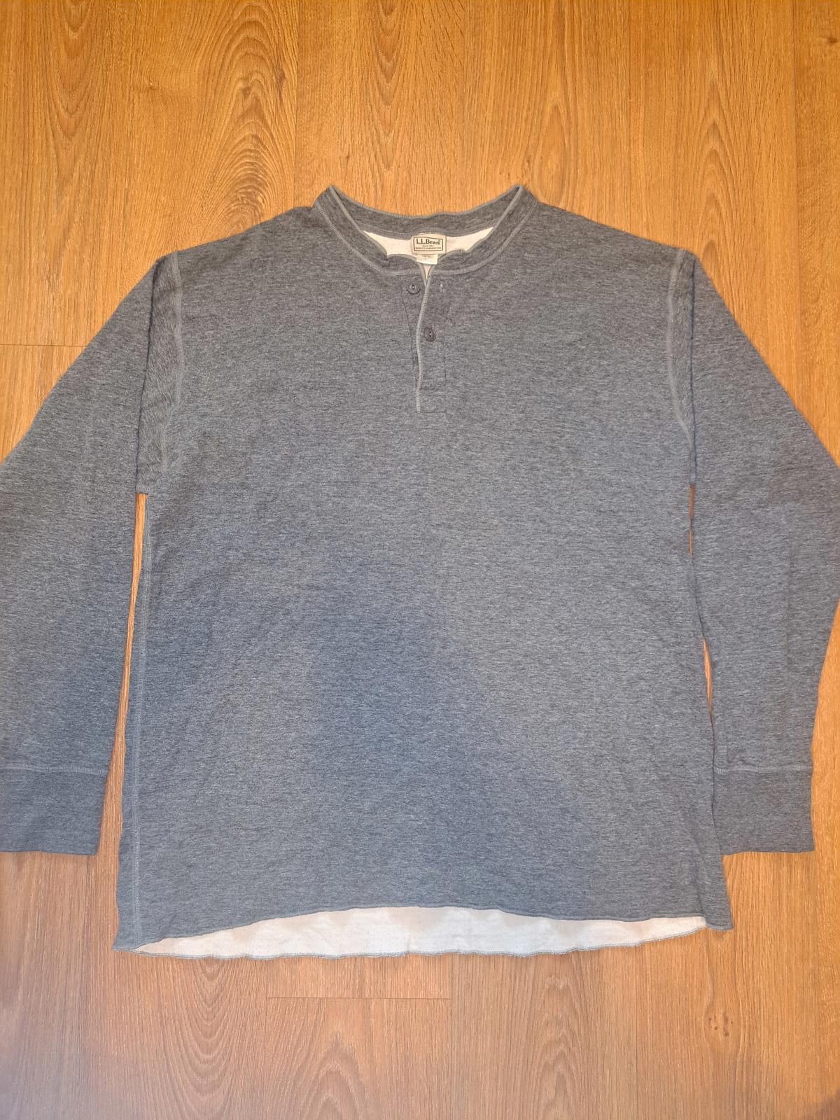 L.L. Bean LL Bean Henley Sweater Mens 2XLT Tall Gray Cotton Wool Blend Size US XXL / EU 58 / 5 - 1 Thumbnail