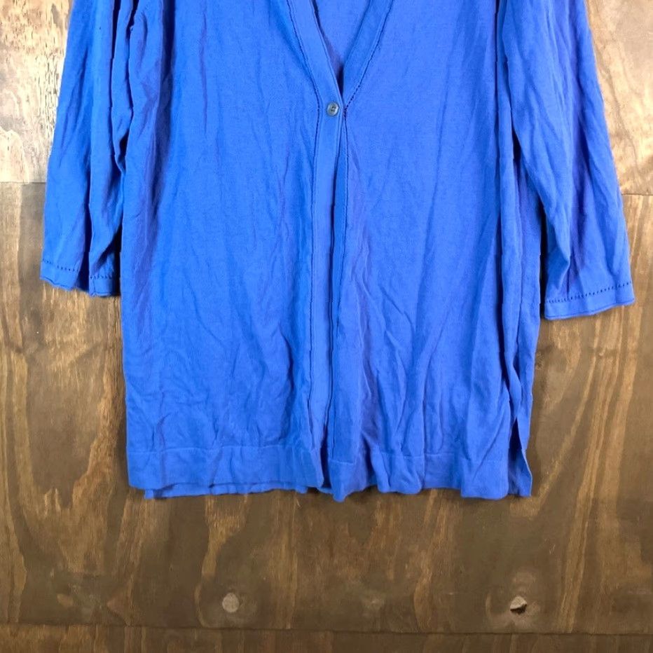 Vintage VINTAGE Chicos Cardigan Sweater Blue V-Neck Button Front Long Sleeve XL Women’s Knit Stretch Relaxed Casual Workwear Size XL / US 12-14 / IT 48-50 - 3 Thumbnail