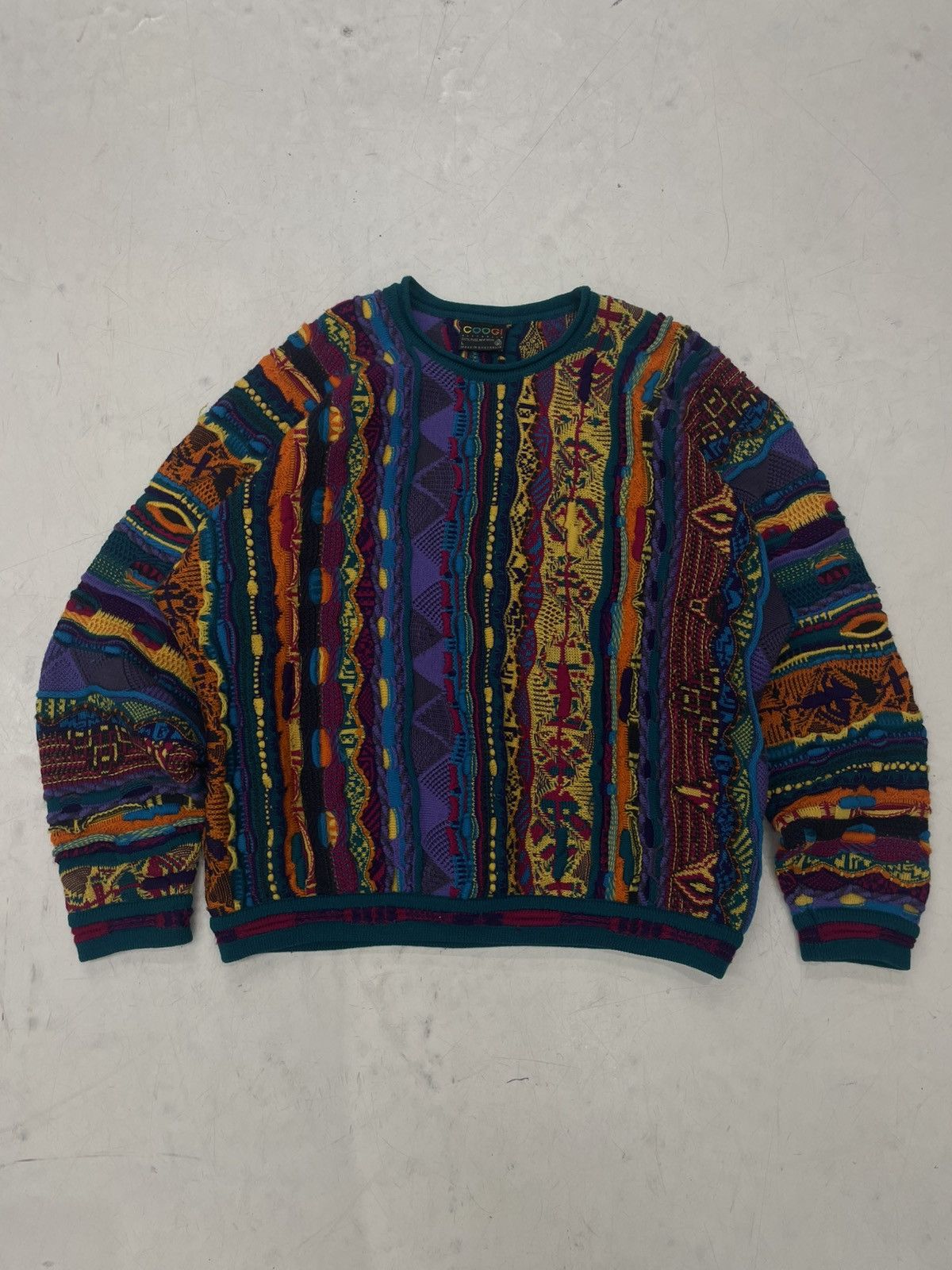 Coogi Vintage 90s Coogi Abstract Wool Sweater Biggie BIG Size US L / EU 52-54 / 3 - 1 Thumbnail