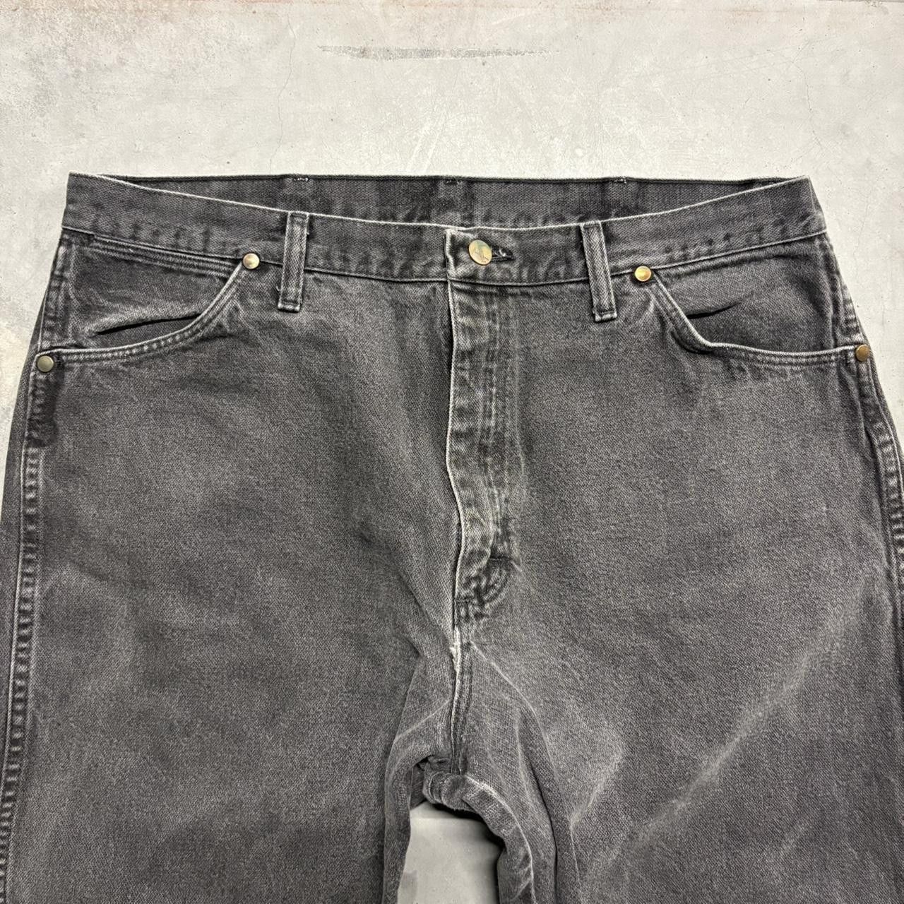 Vintage Crazy Vintage Y2K/2000s Grunge Black Faded Wrangler Workwear Denim Jeans! Size US 36 / EU 52 - 4 Thumbnail