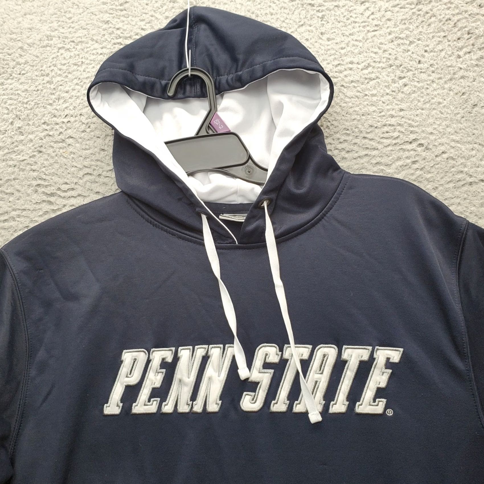 Vintage Stadium Hoodie Mens L Navy Athletics Fleece Lined Kangaroo Pocket Pullover Size US L / EU 52-54 / 3 - 5 Thumbnail