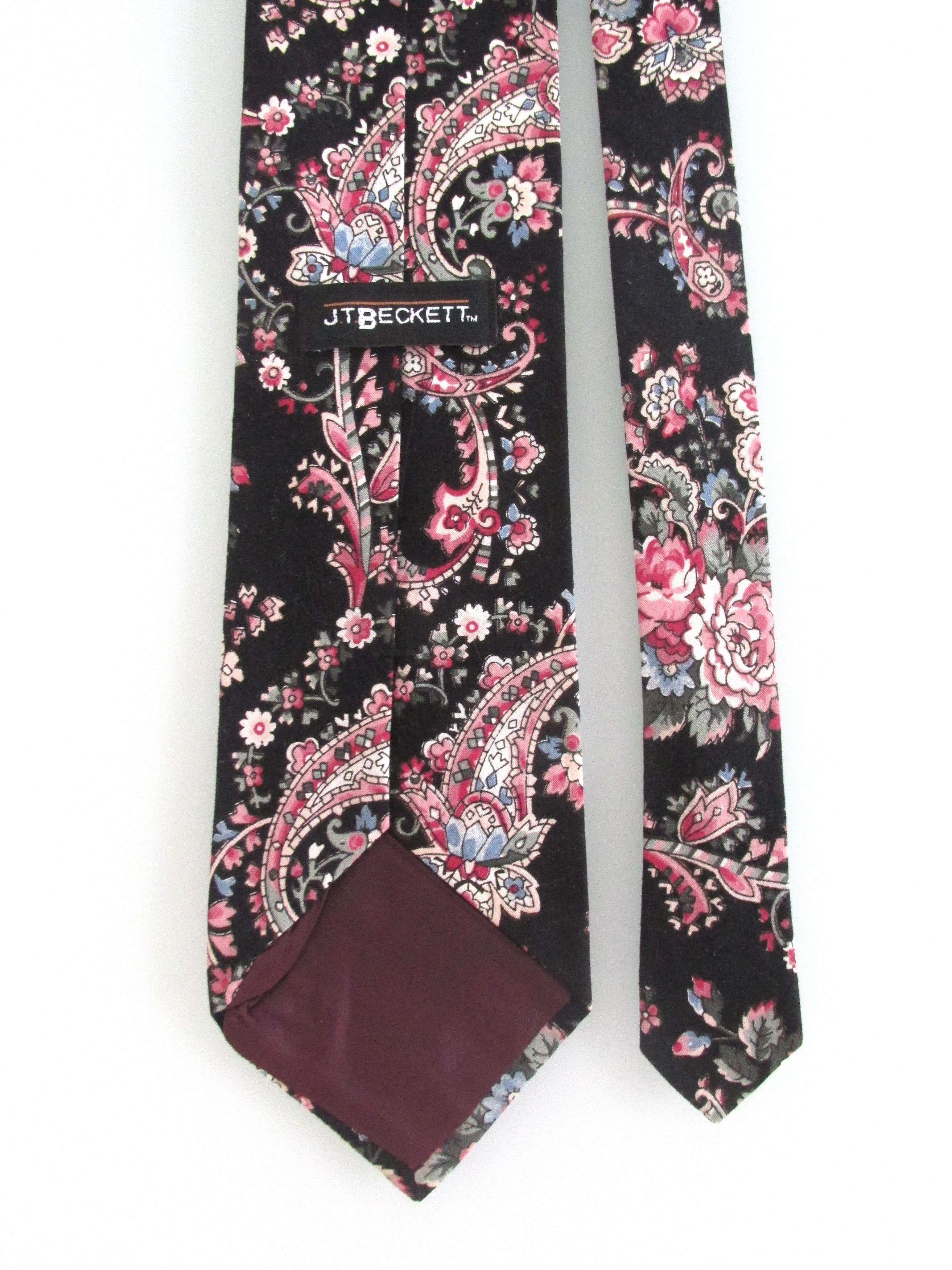 J.T. Beckett JT Beckett Vintage Men's Cotton Floral Tie Size ONE SIZE - 4 Thumbnail