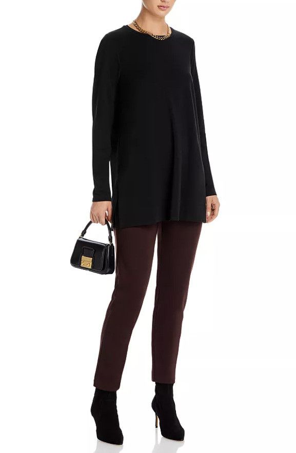 Eileen Fisher Eileen Fisher Crewneck Tunic Tee Black ( S ) Size S / US 4 / IT 40 - 1 Thumbnail