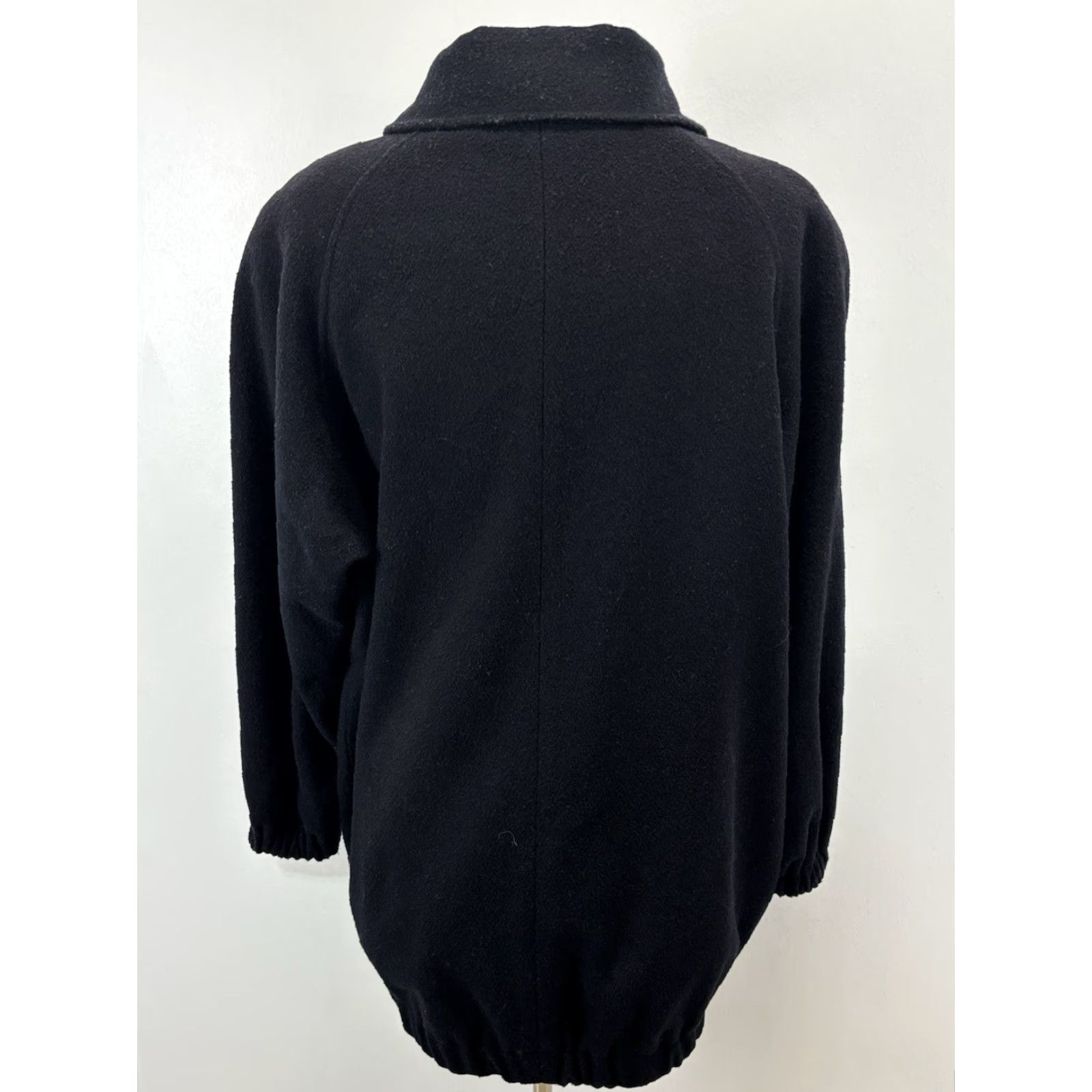 Talbots VINTAGE Talbots Coat Womens 12 Black Peter Pan Collar Button Up Wool Blend Pea Coat 90s USA Mens/Womens Size XL / US 12-14 / IT 48-50 - 3 Thumbnail