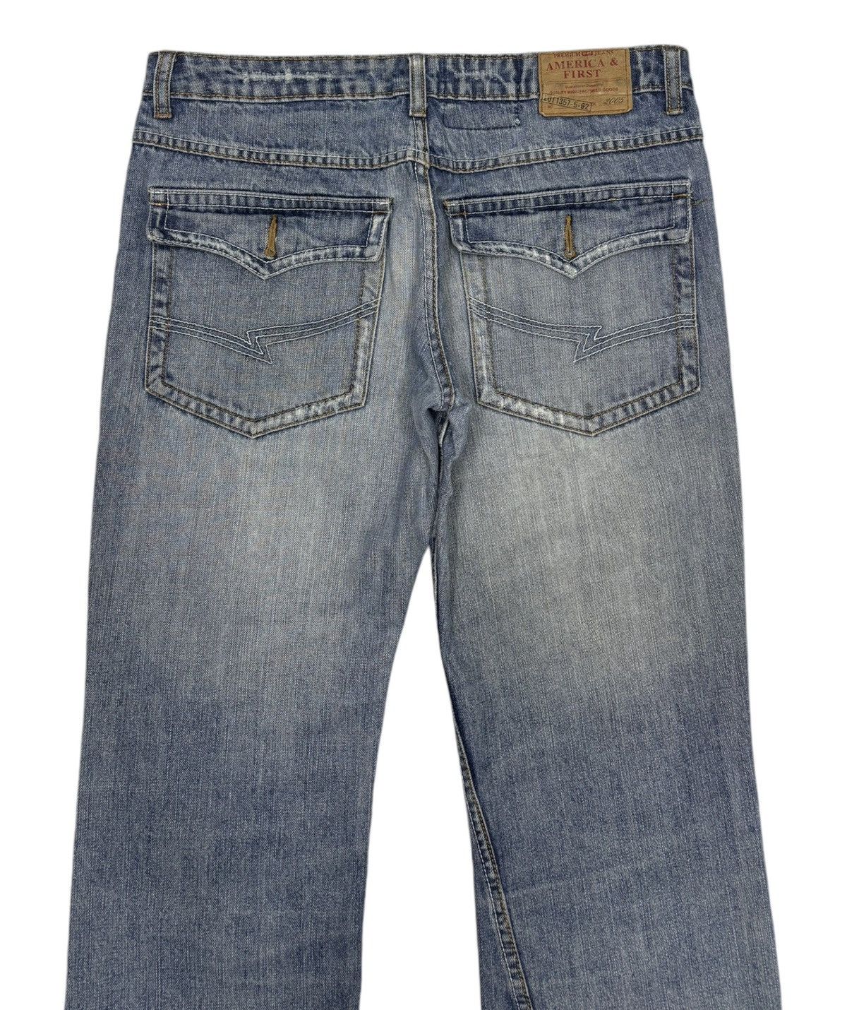 If Six Was Nine FLARE💥90s Flare Twist Denim America & First Distress Jeans Size US 33 - 6 Thumbnail