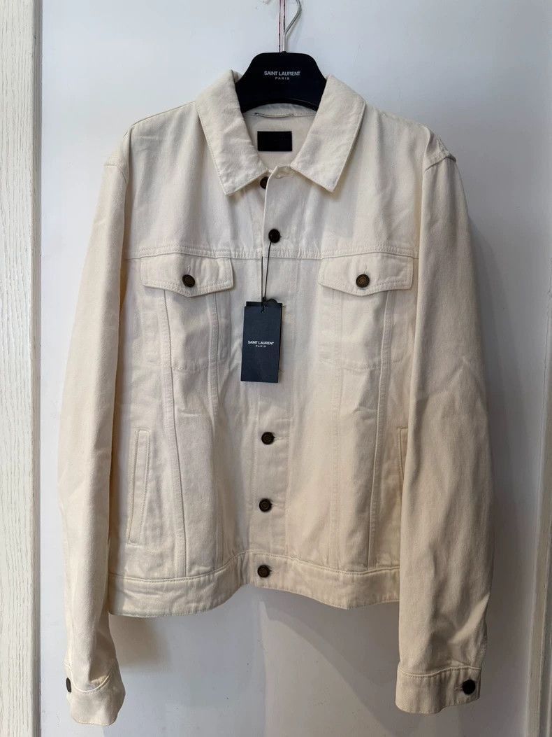 Saint Laurent Paris Saint Laurent Paris White denim jacket-2506 Size US L / EU 52-54 / 3 - 1 Thumbnail