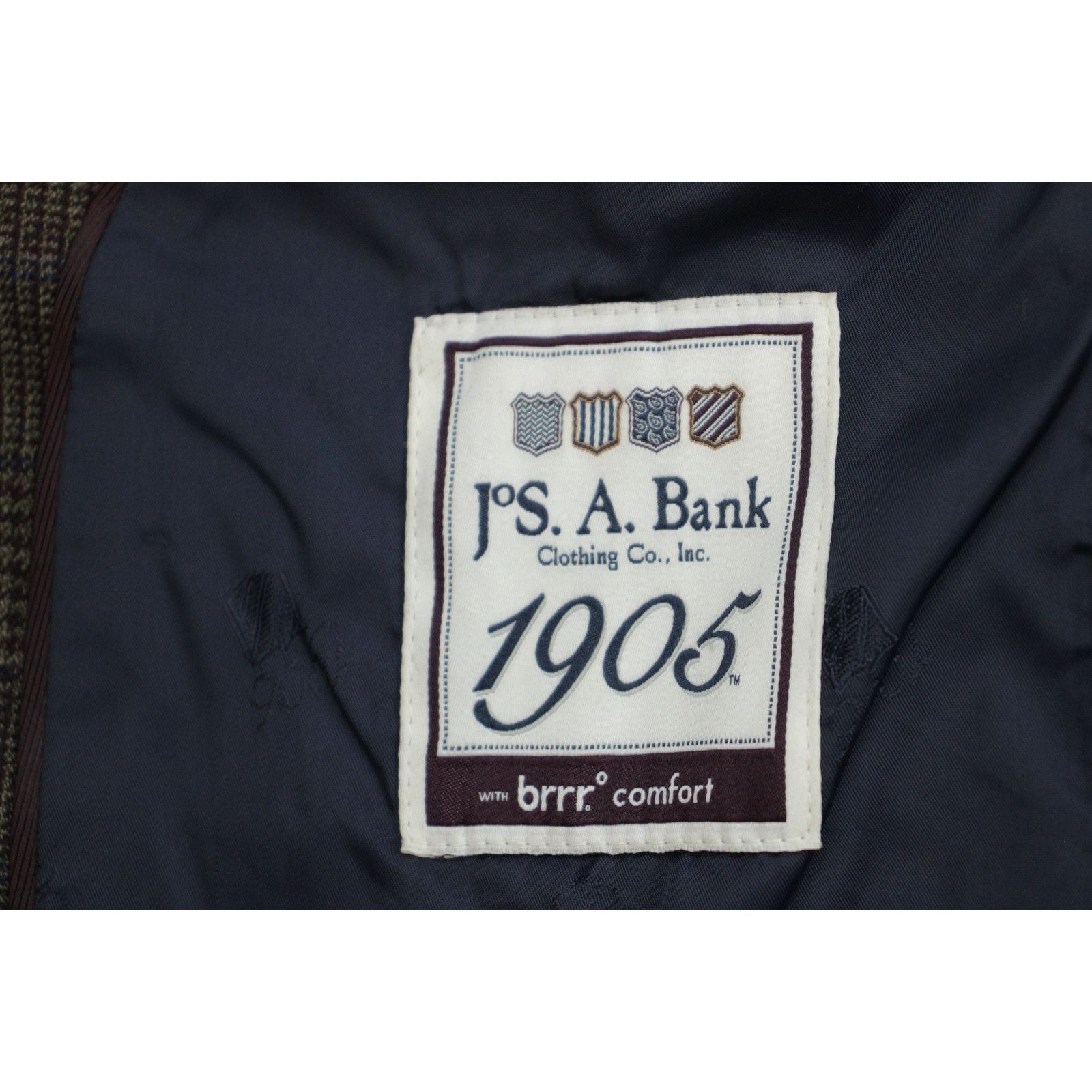 Jos. A. Bank Jos A Bank Blazer 1905 Mens Size 44R Brown Plaid Wool Blend Size 44R - 5 Thumbnail