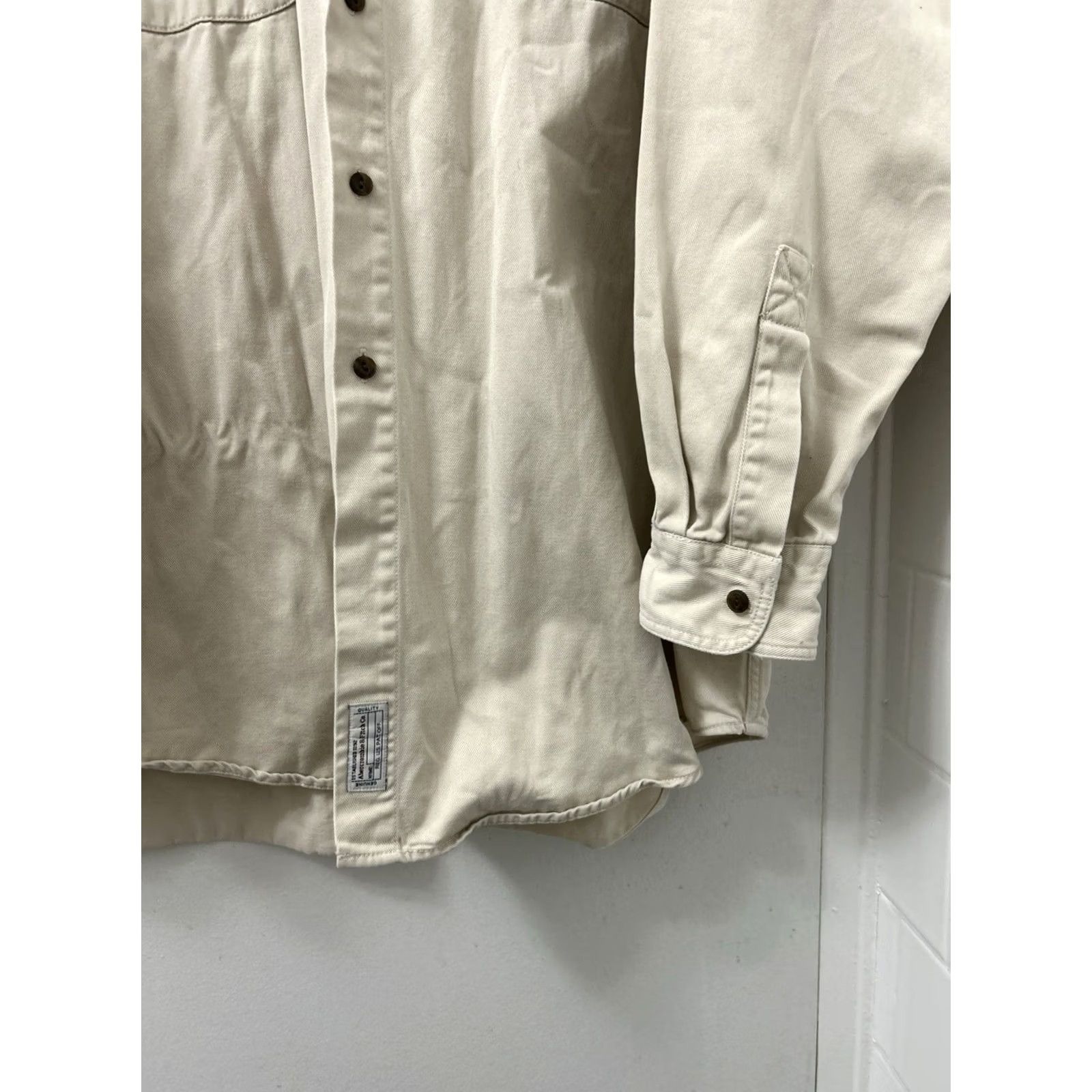 Abercrombie & Fitch VINTAGE Abercrombie & Fitch Field Shirt Mens L Tan Heavy Cotton Twill Button Down Size US L / EU 52-54 / 3 - 7 Thumbnail