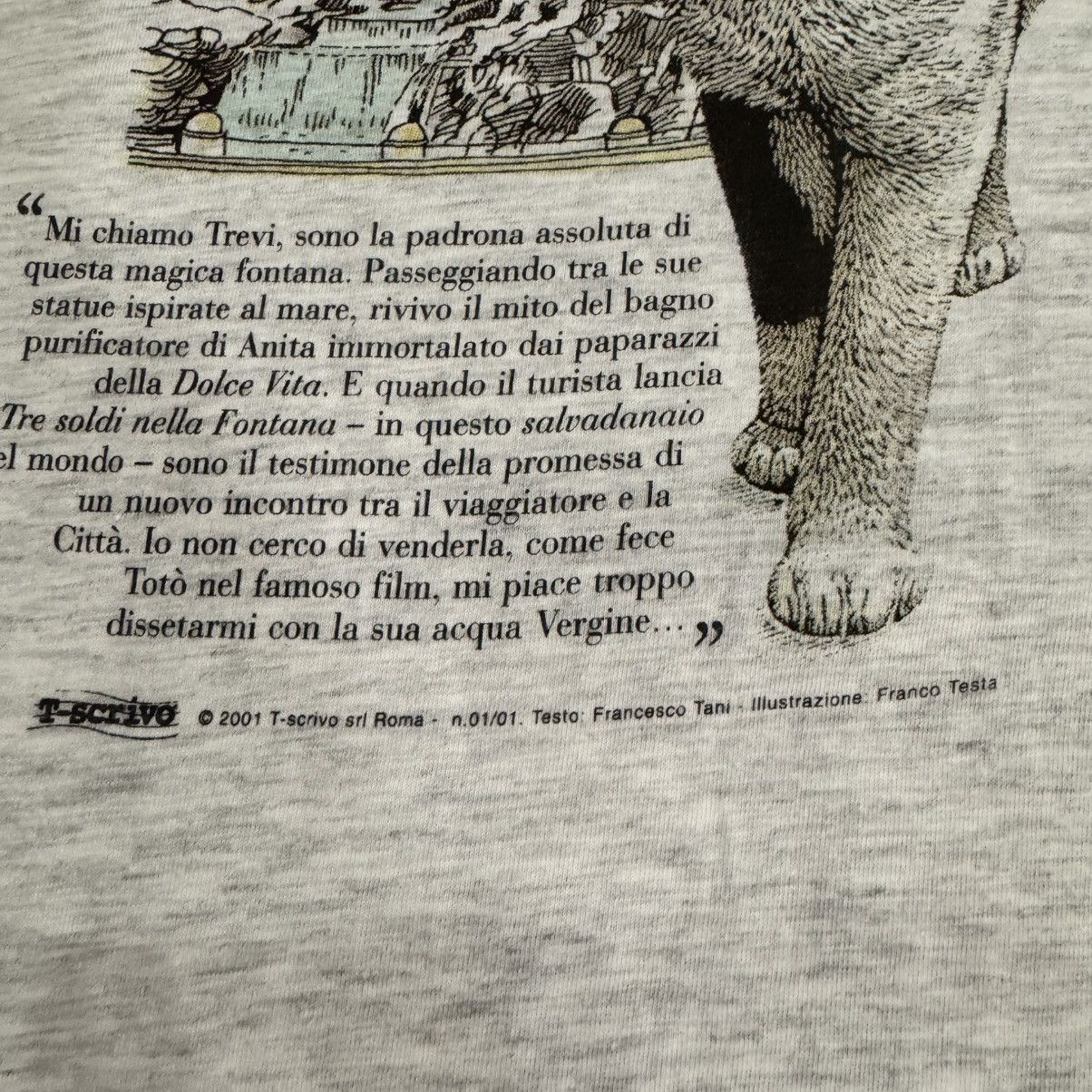 Vintage Vintage Io Vivo A Roma T Short Cat's Print Men's Size L Grey Size US L / EU 52-54 / 3 - 7 Thumbnail