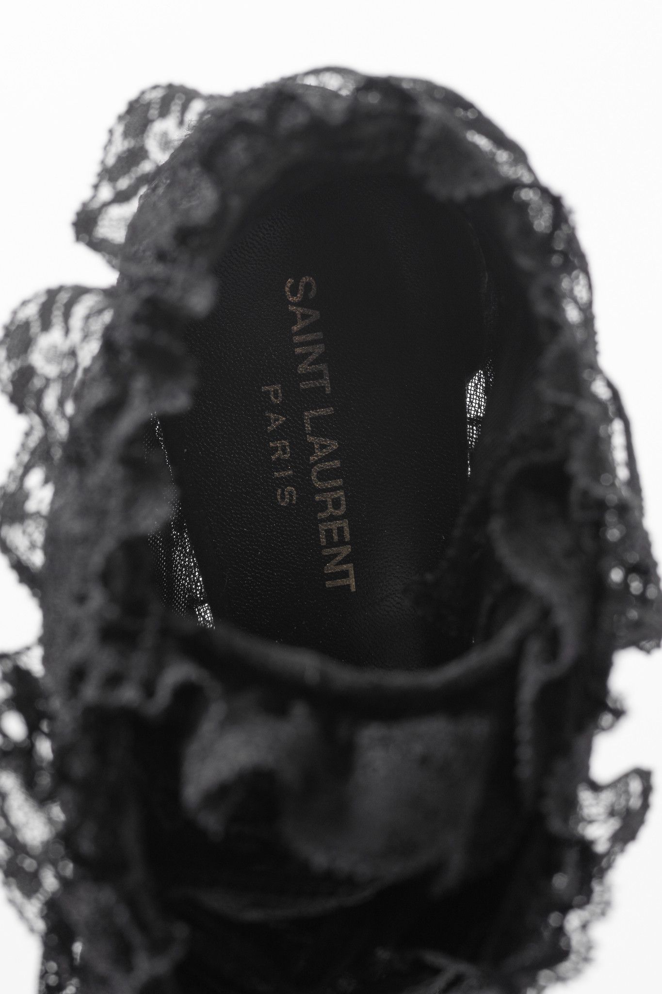 Saint Laurent Paris Saint Laurent Blaze 45 Black Lace Lace-Up Booties Size US 8 / IT 38 - 10 Thumbnail