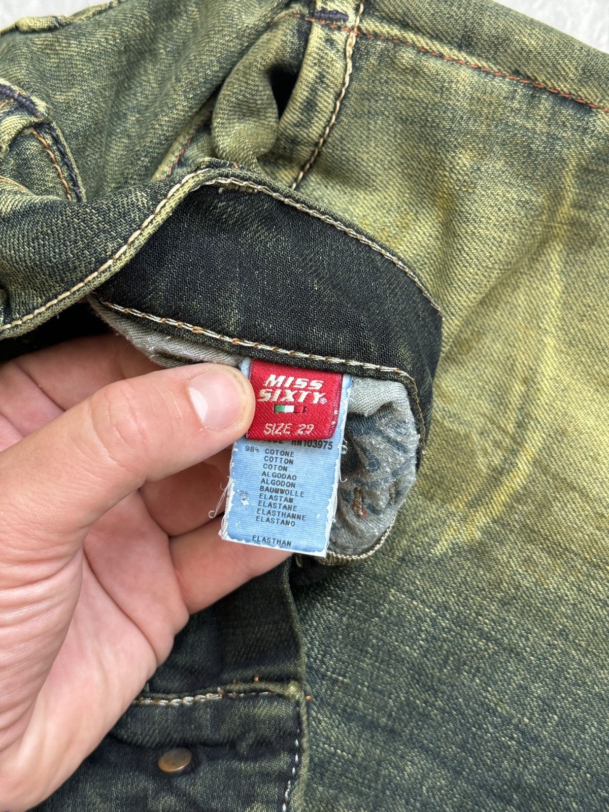 Miss Sixty Y2K Vintage Miss Sixty Flip Vargo Dirty Denim Jeans Bootcut Size 28" / US 6 / IT 42 - 11 Thumbnail