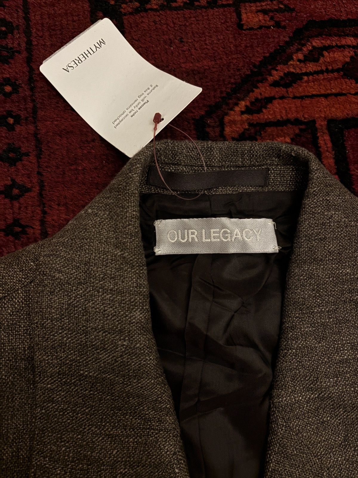 Our Legacy Our Legacy Sharp DB Blazer - Tobacco Delave Linen Size 50R - 3 Thumbnail