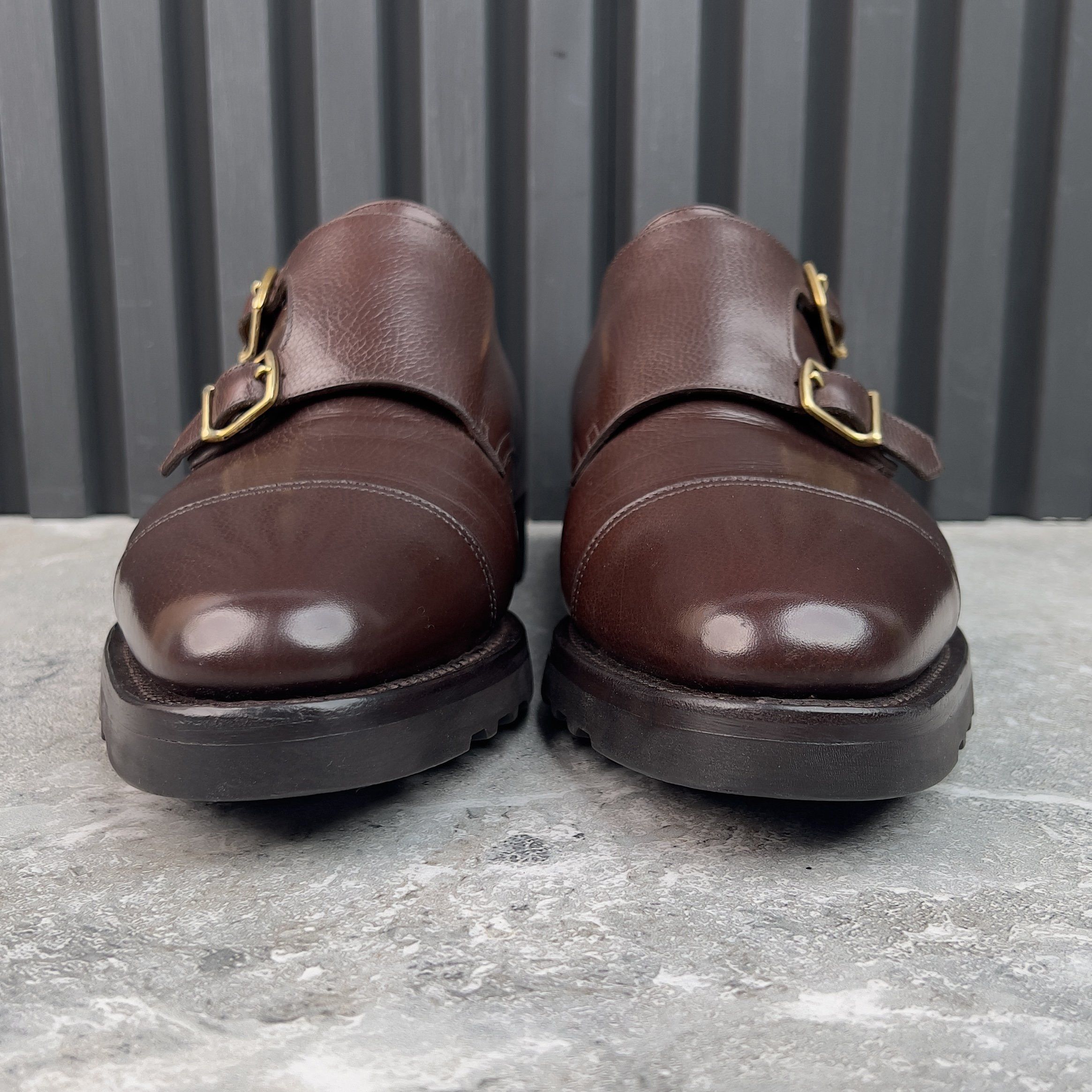 John Lobb William Derby Monk Double Strap Brown Leather Size US 9 / EU 42 - 3 Thumbnail