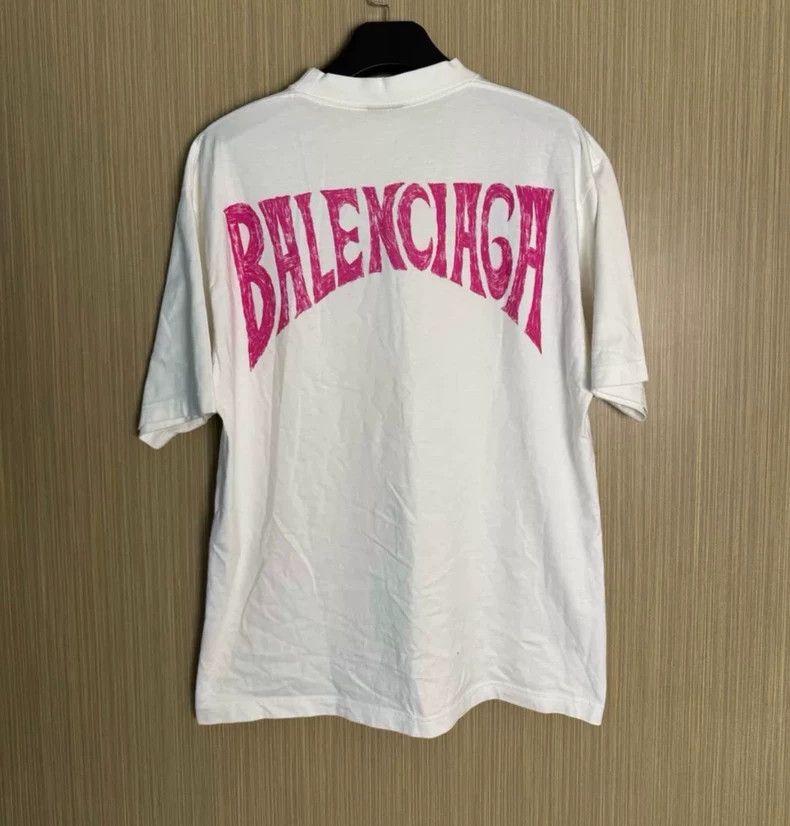 Balenciaga Balenciaga White back bat logo short sleeve Size US S / EU 44-46 / 1 - 1 Thumbnail