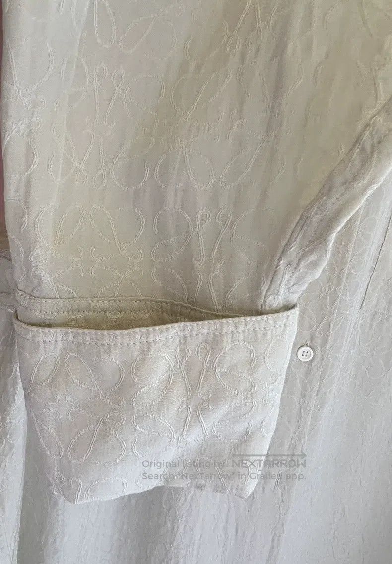Loewe Loewe Off-White Silk Embroidered Shirt Dress Size XS / US 0-2 / IT 36-38 - 7 Thumbnail
