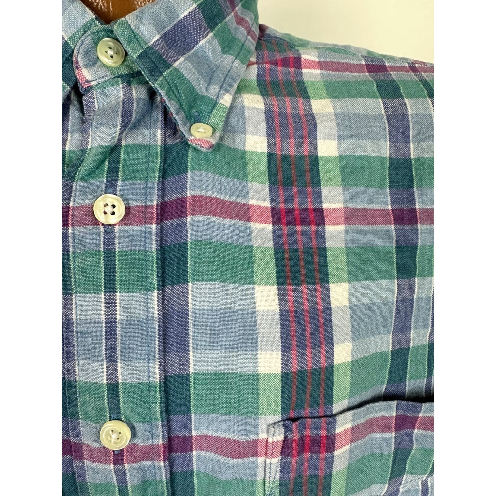 Dockers VINTAGE Dockers Shirt Men's Large Blue Plaid Oxford Short Sleeve Button-Down 90s Mens Size US L / EU 52-54 / 3 - 6 Thumbnail
