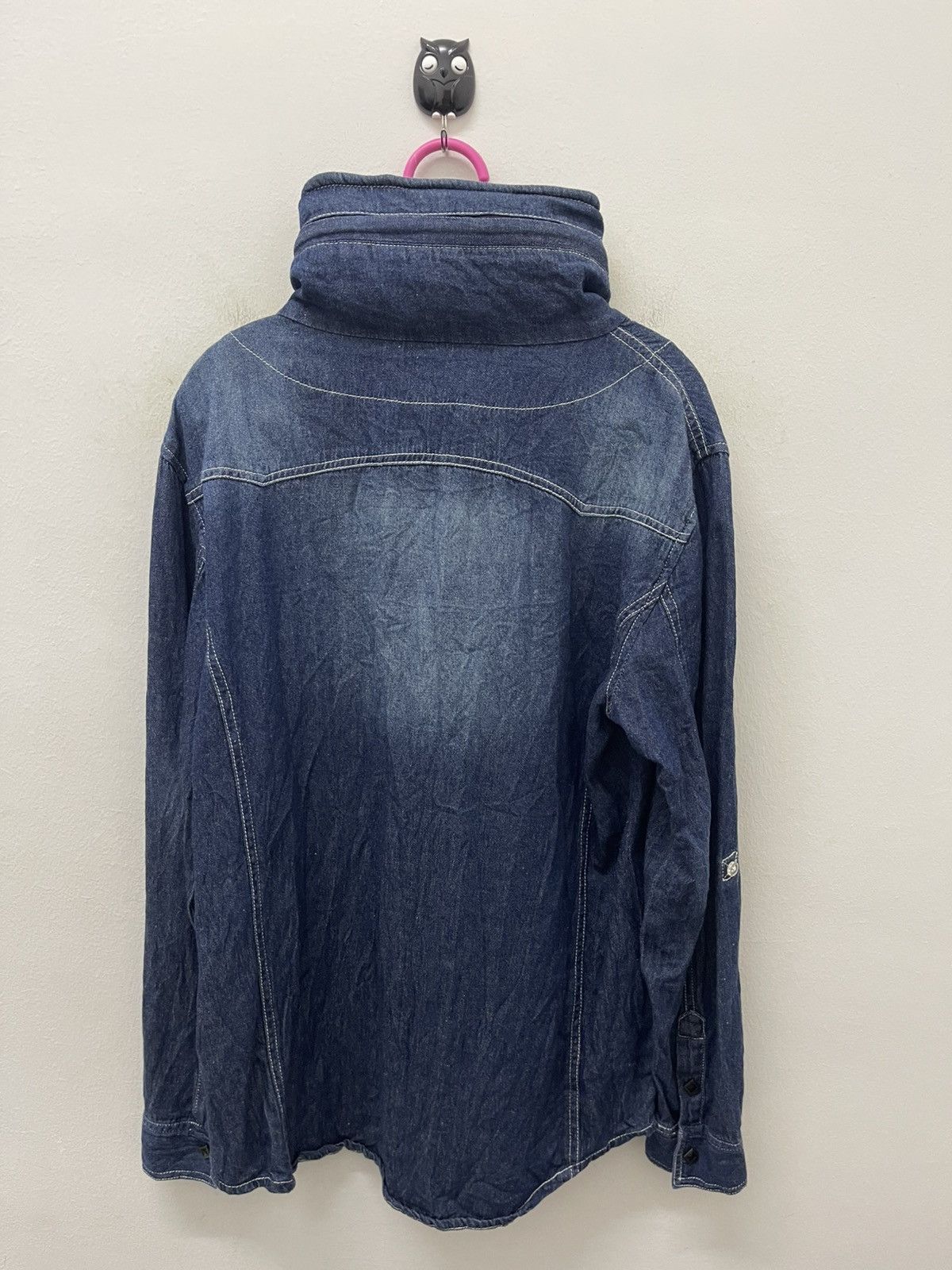 In The Attic Rare Vintage IN THE ATTIC Double Button Double Collar Hoodie Size US L / EU 52-54 / 3 - 20 Thumbnail