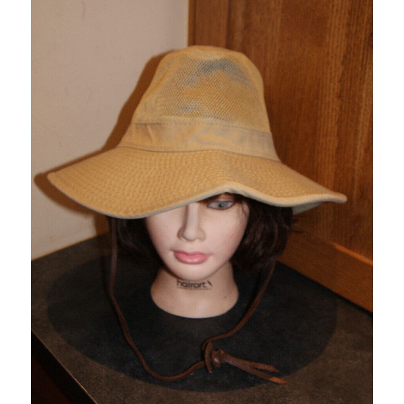 Other Dorfman Pacific Men Med Safari Hat Mesh Vented Leather Strap Size ONE SIZE - 3 Thumbnail