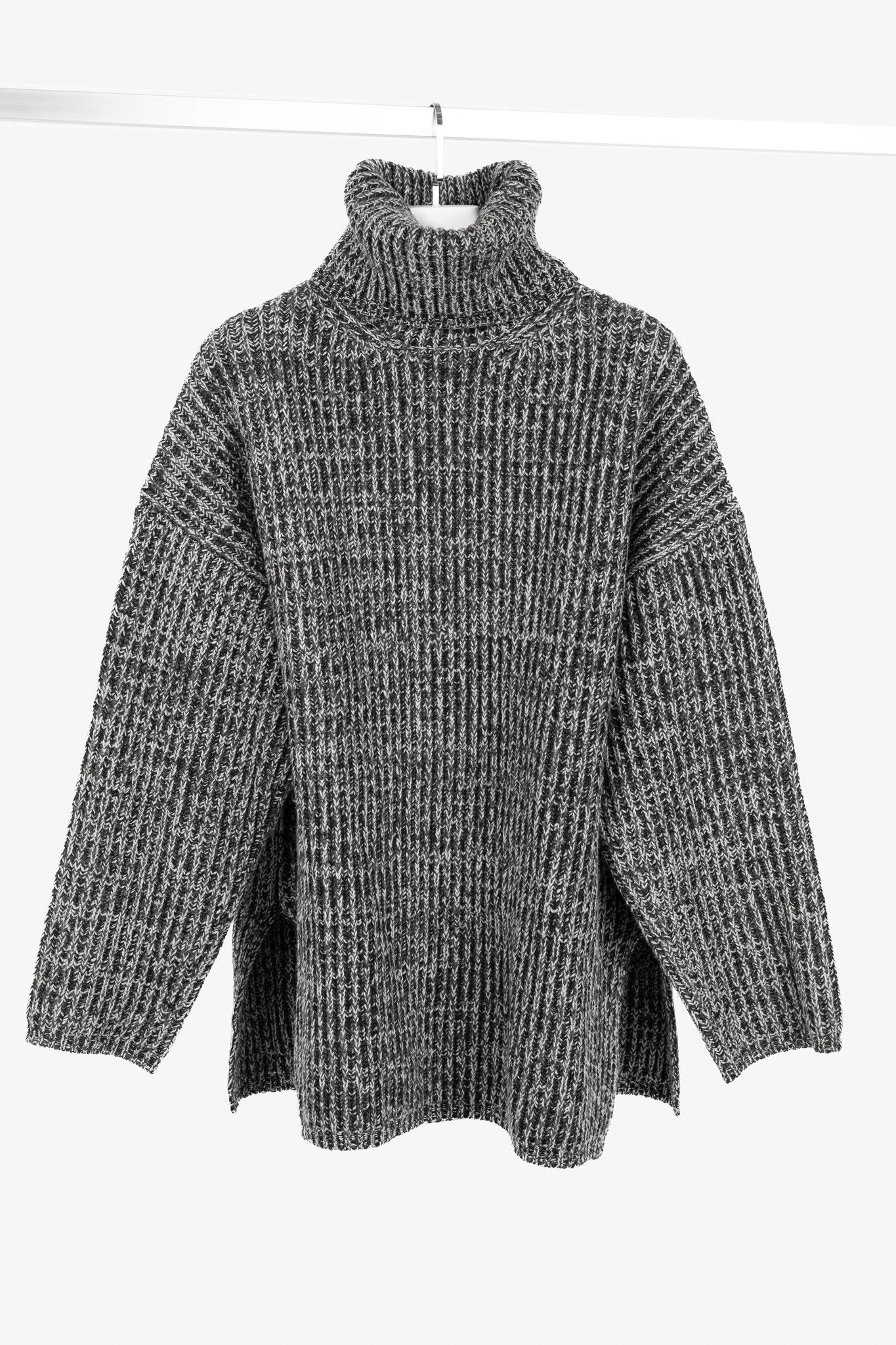 Acne Studios Acne Studios Grey Wool Ribbed Turtleneck Sweater Size S / US 4 / IT 40 - 1 Thumbnail