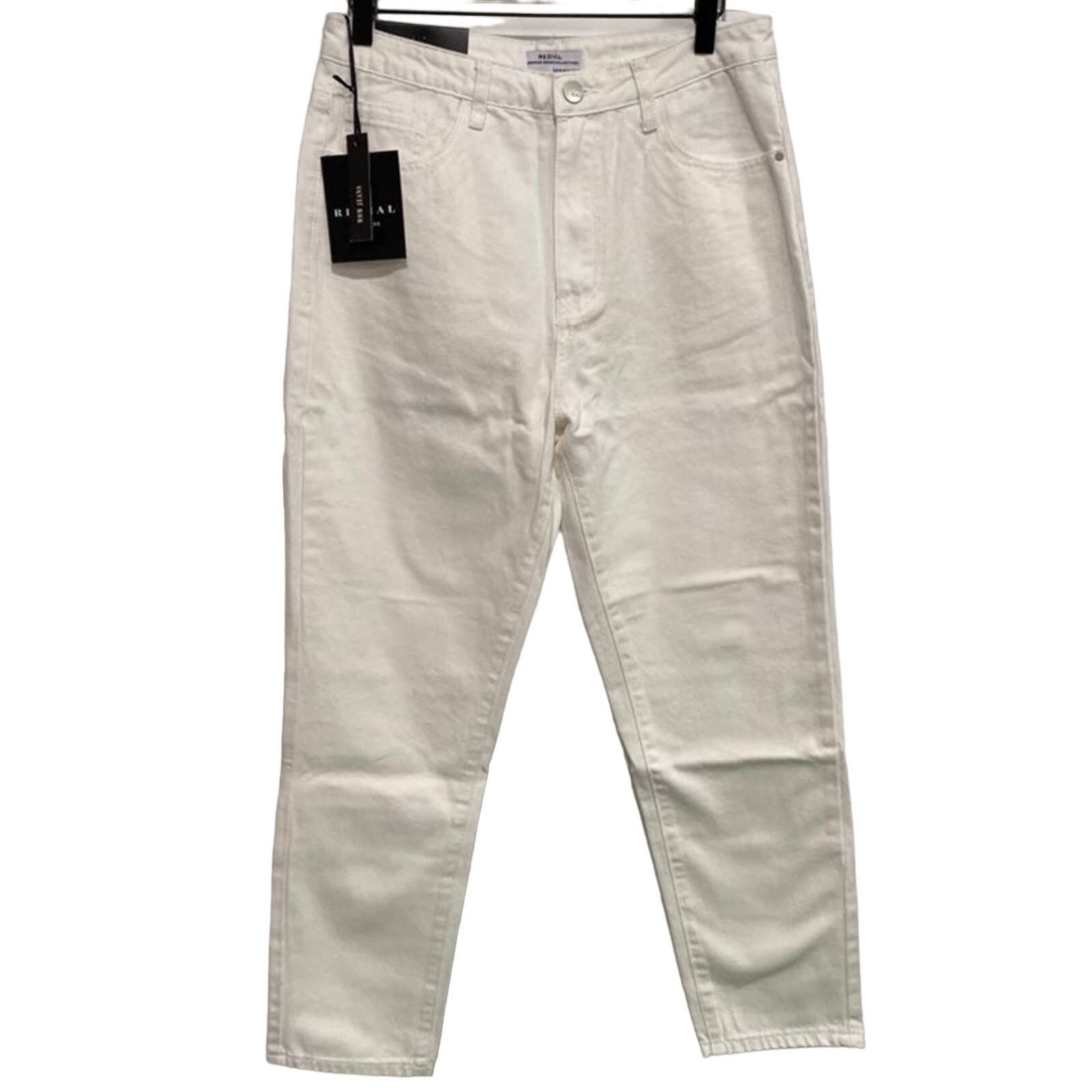 Nasty Gal Nasty Gal Redial Slim High Waisted Mom Jeans White Size 8 L Size 40" / US 18 - 3 Thumbnail