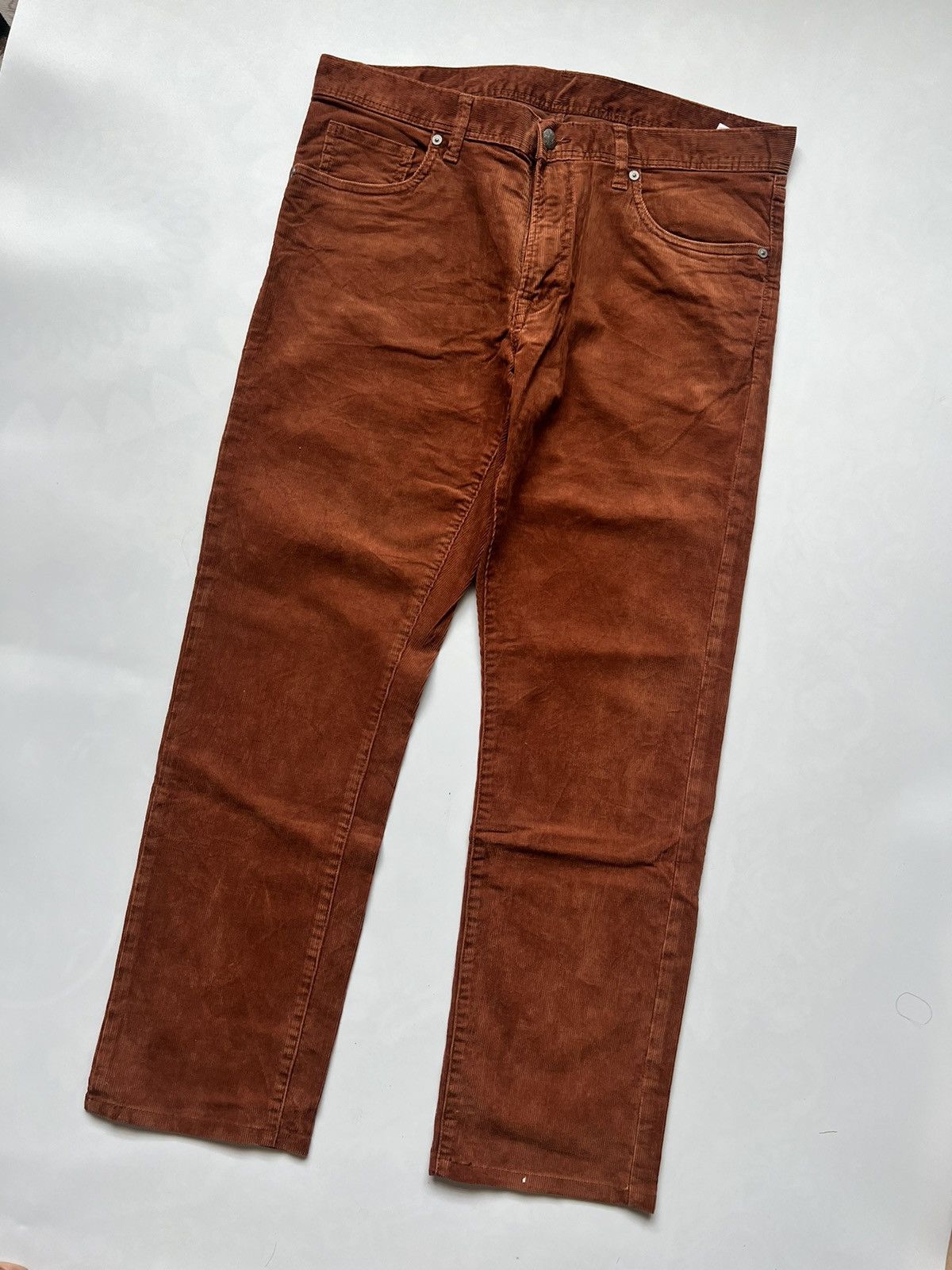 Uniqlo Uniqlo Slim Fit Orange Corduroy Pants Vintage Size US 34 / EU 50 - 2 Thumbnail