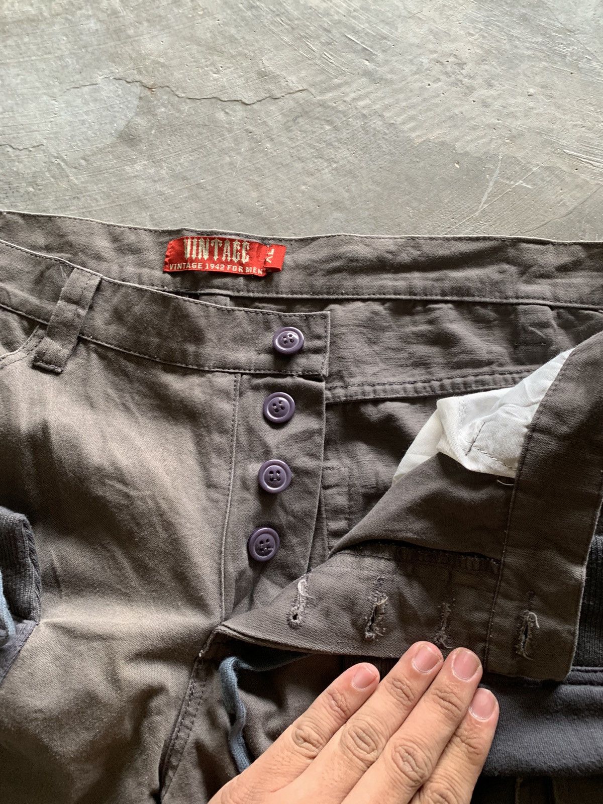 20471120 × Hysteric Glamour × Le Grande Bleu (L.G.B.) vintage hybrid cargo sweatpant punk army style Size US 37 - 4 Thumbnail