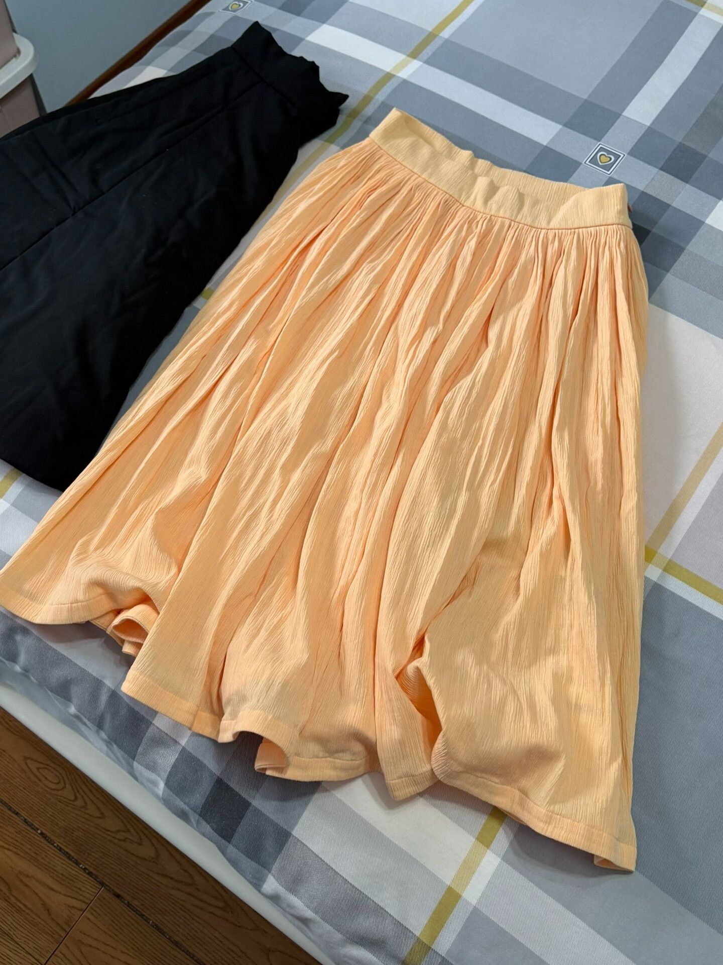 Jil Sander Pleated Midi Skirt in Peach