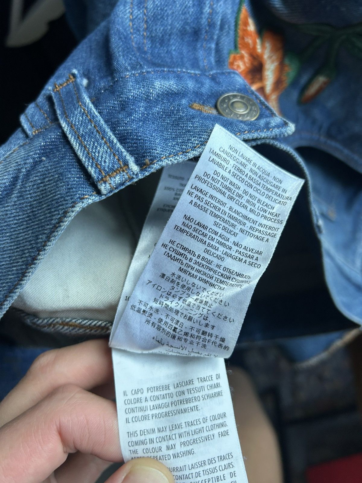 Gucci Gucci Denim Jeans with Snake & Flower Embroidery Size US 34 / EU 50 - 15 Thumbnail