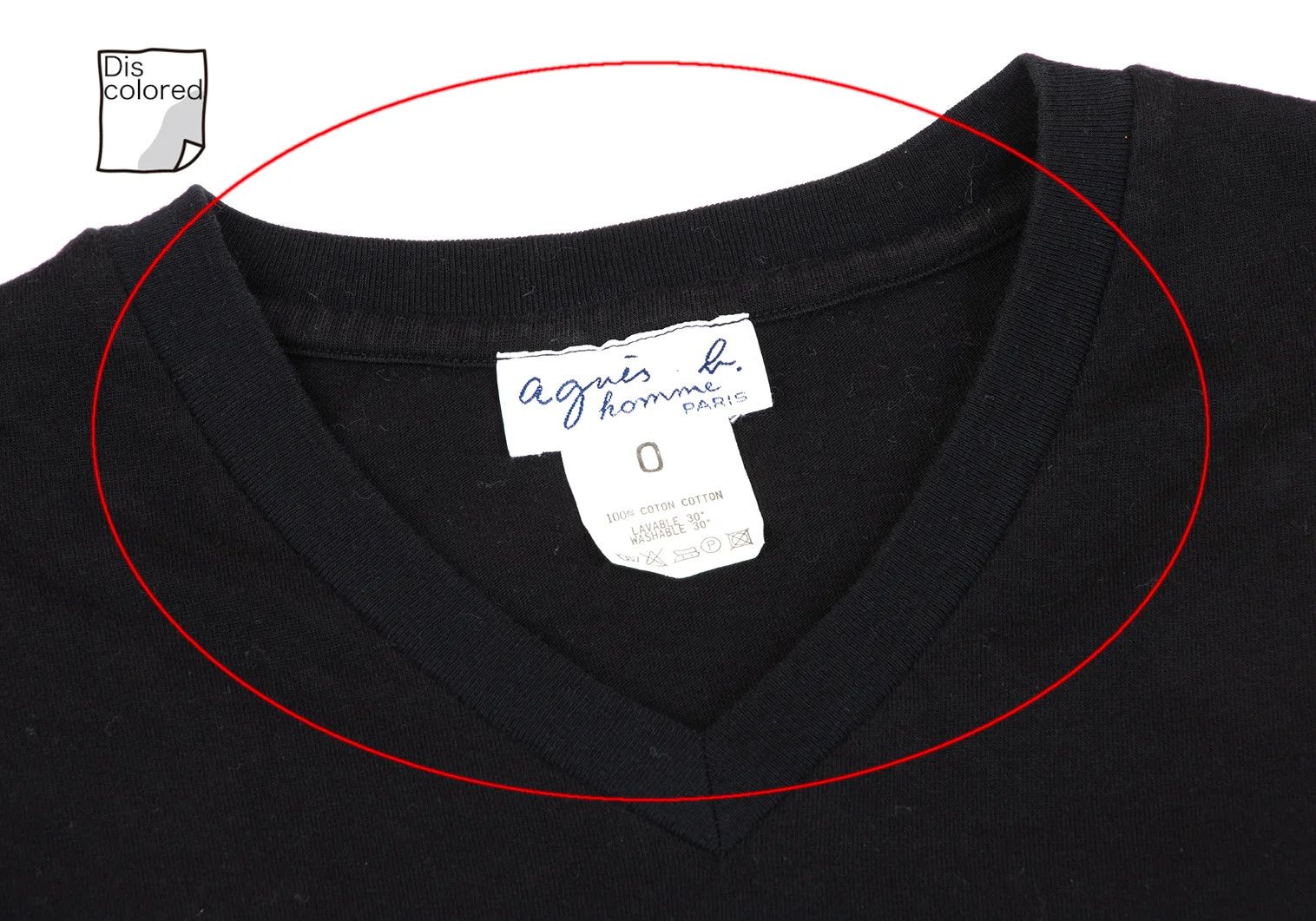 agnes b. Cotton V-Neck T-Shirt in Black - Size 0 Size US XS / EU 42 / 0 - 3 Thumbnail