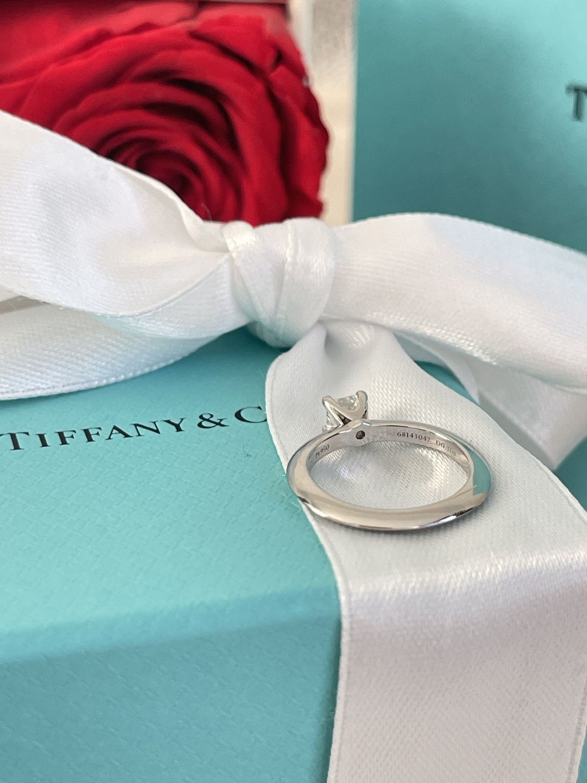Tiffany & Co. Tiffany & Co. Platinum .31 Princess Cut Diamond Ring 4 $2880 Size ONE SIZE - 13 Thumbnail