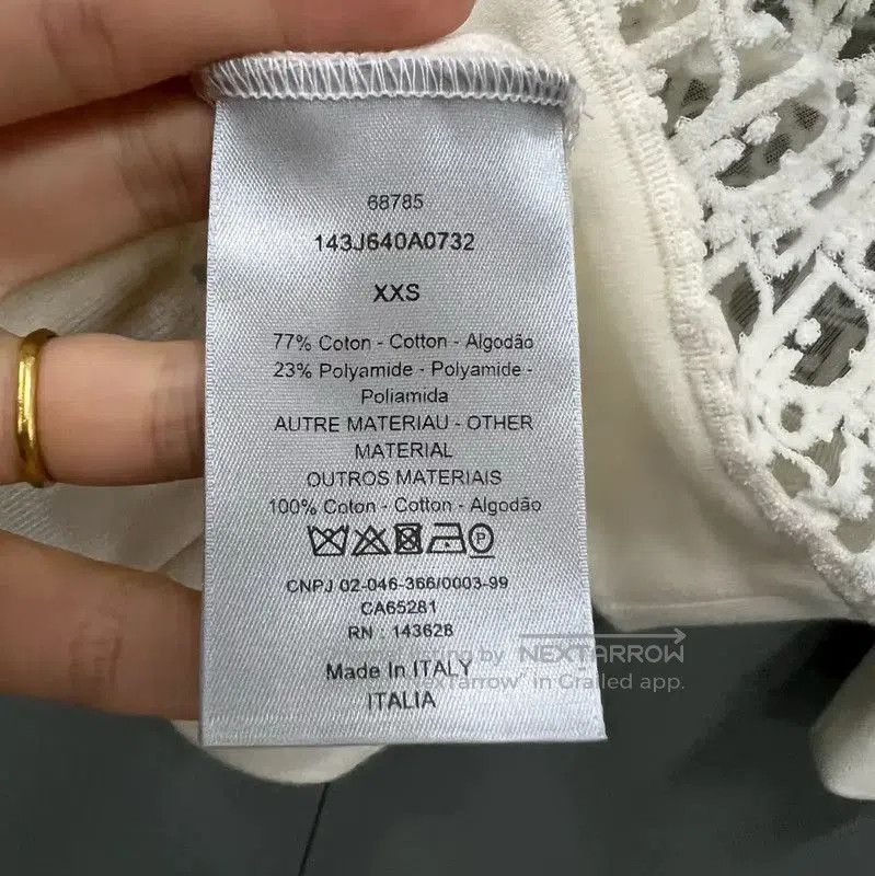 Dior Dior White Logo Long Sleeve Cropped T. Size XXS / US 00 / IT 34 - 3 Thumbnail