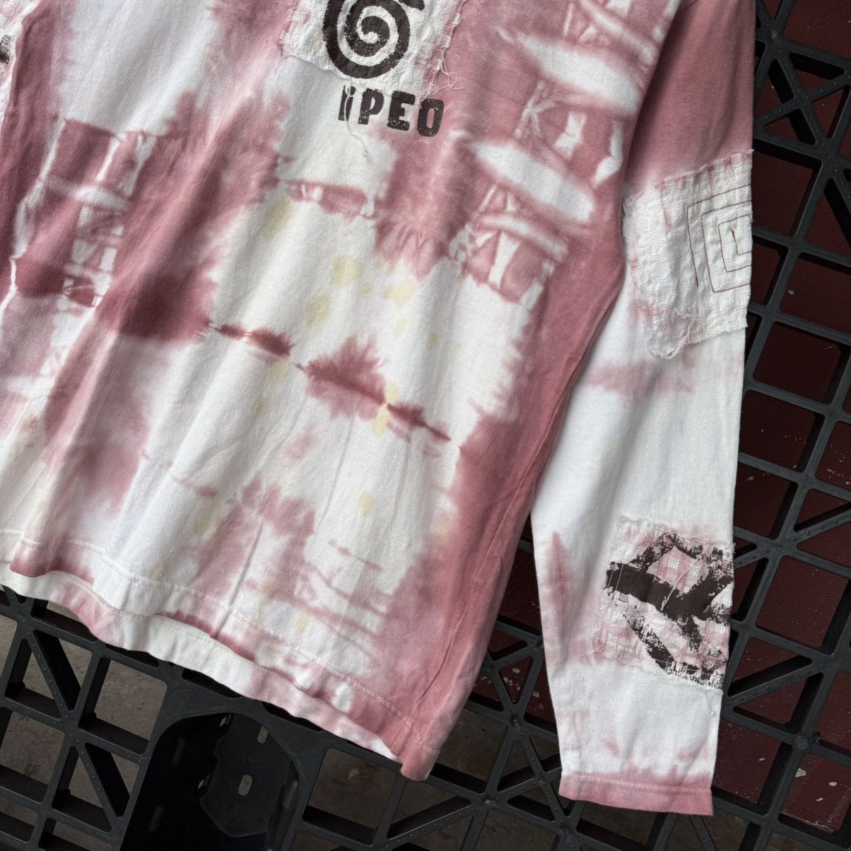 Japanese Brand Tie-Dye Stitching Boro Patches Long Sleeve Tee Size US M / EU 48-50 / 2 - 5 Thumbnail