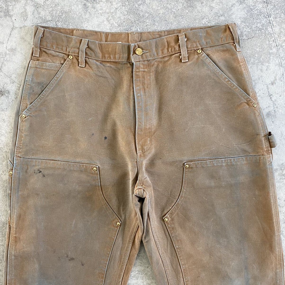 Carhartt VTG Carhartt Double Knee Faded Dirty Carpenter Pants Size US 35 - 6 Thumbnail