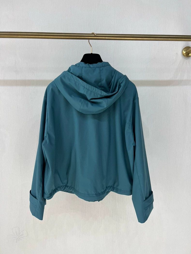 Loro Piana LORO PIANA Lake blue windproof hooded cashmere lined jacke Size XXS / US 00 / IT 34 - 5 Thumbnail