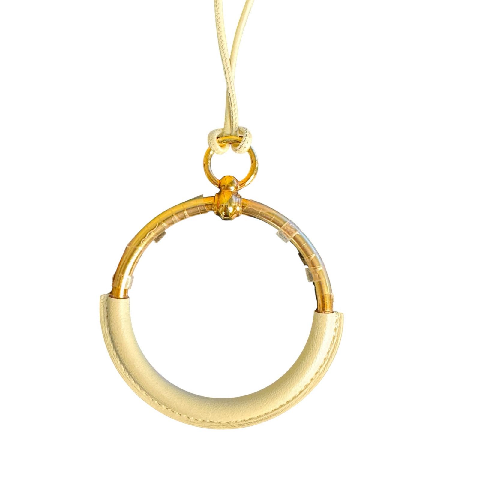 Hermes Hermes Loop Pendant Veau Swift Necklace in Nata Size ONE SIZE - 5 Thumbnail