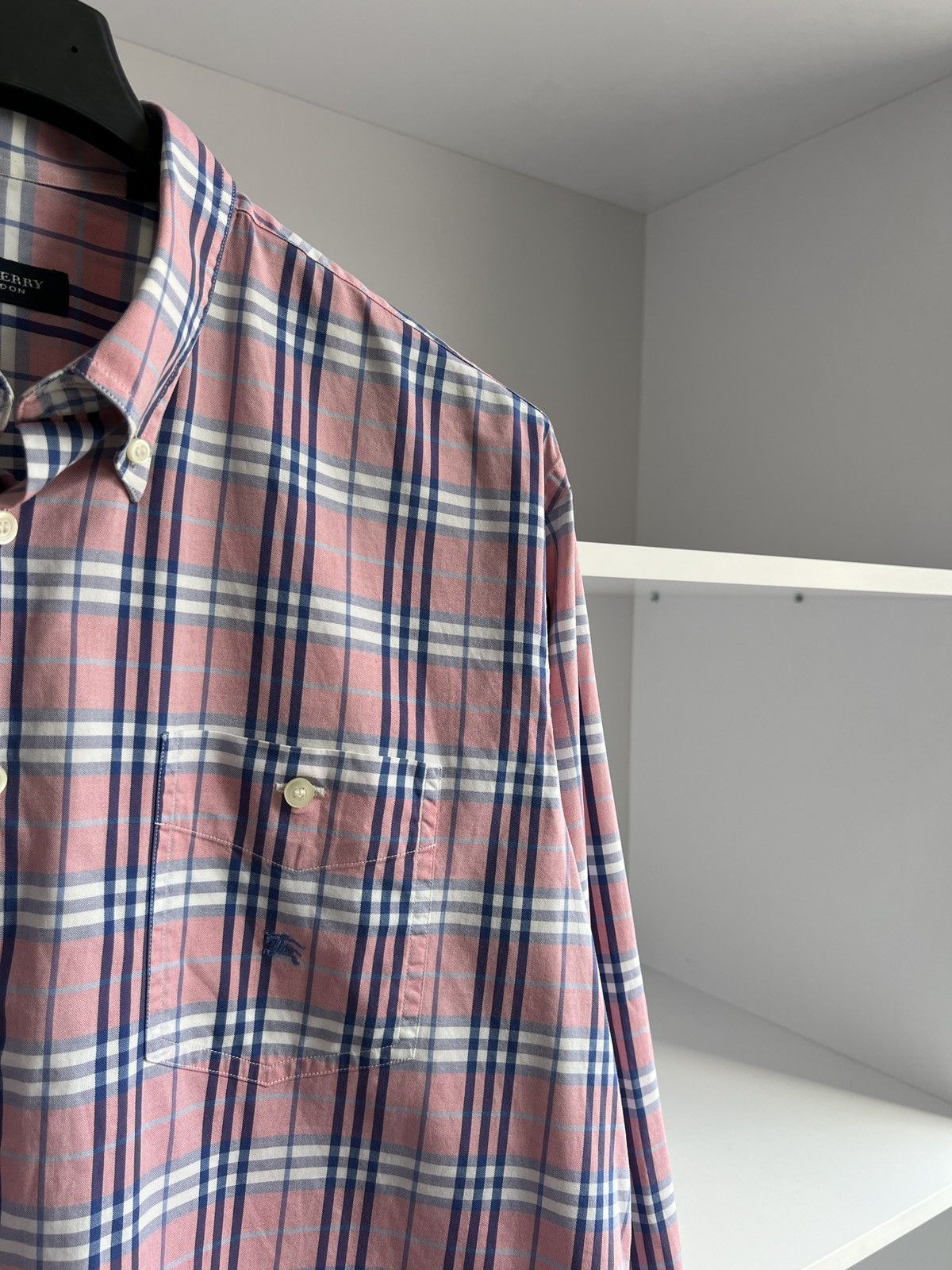 Burberry × Vintage VintageBurberry Check Button-Down Shirt Pink Checked Size US L / EU 52-54 / 3 - 5 Thumbnail