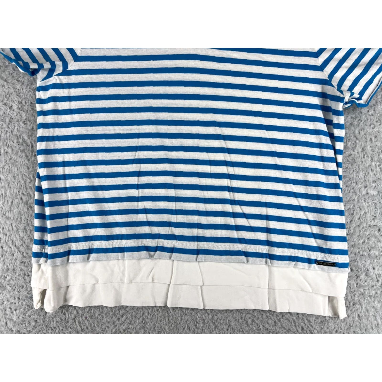 Karl Lagerfeld Karl Lagerfeld Paris Womens Blouse XL Linen Blend Striped White Blue V-Neck Casual Shirt Womens Size XL / US 12-14 / IT 48-50 - 5 Thumbnail
