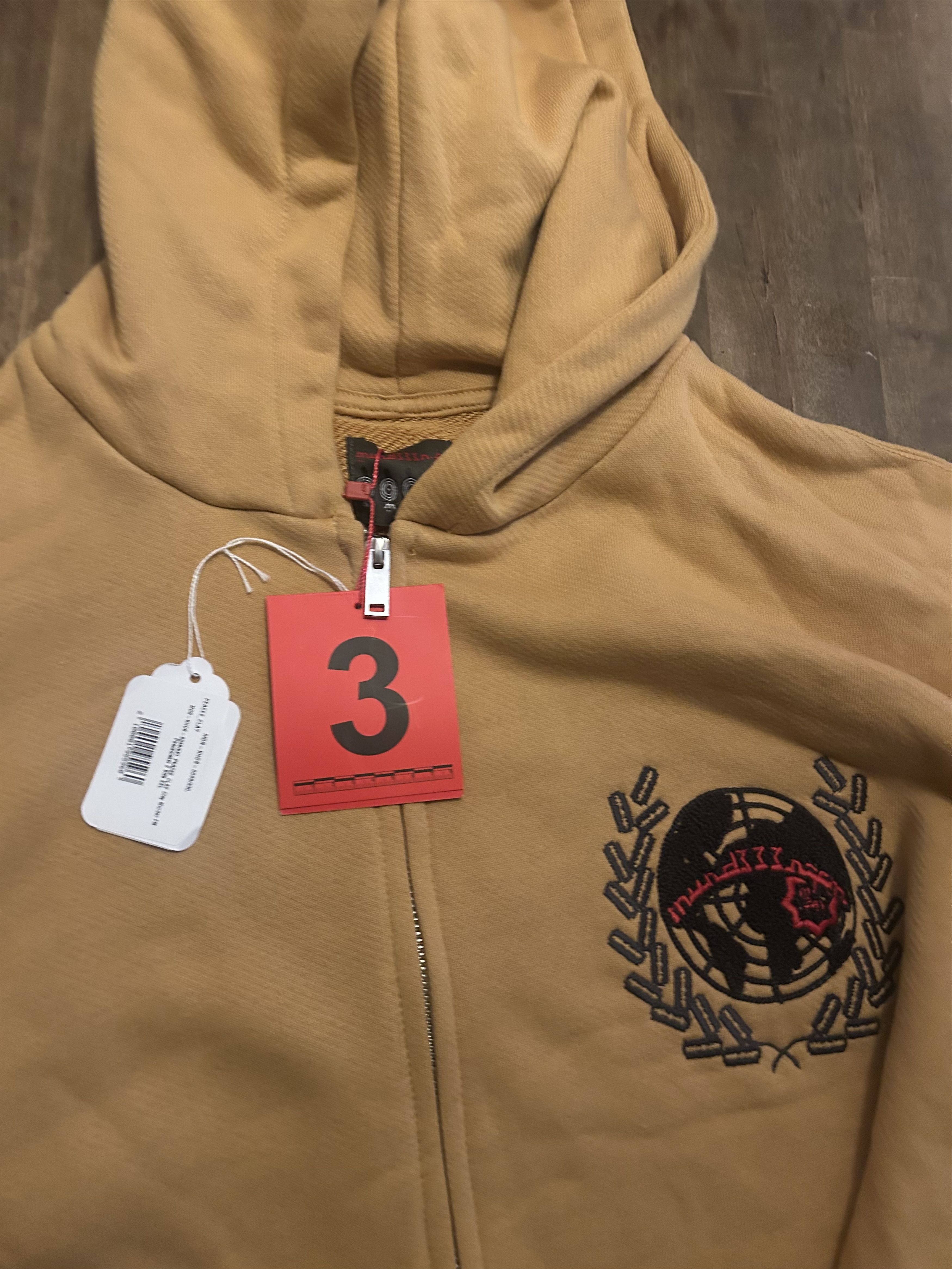 murd333r.fm MURD333R.FM MUSTARD YELLOW PEACEMAKER ZIP UP HOODIE Size US XXL / EU 58 / 5 - 7 Thumbnail