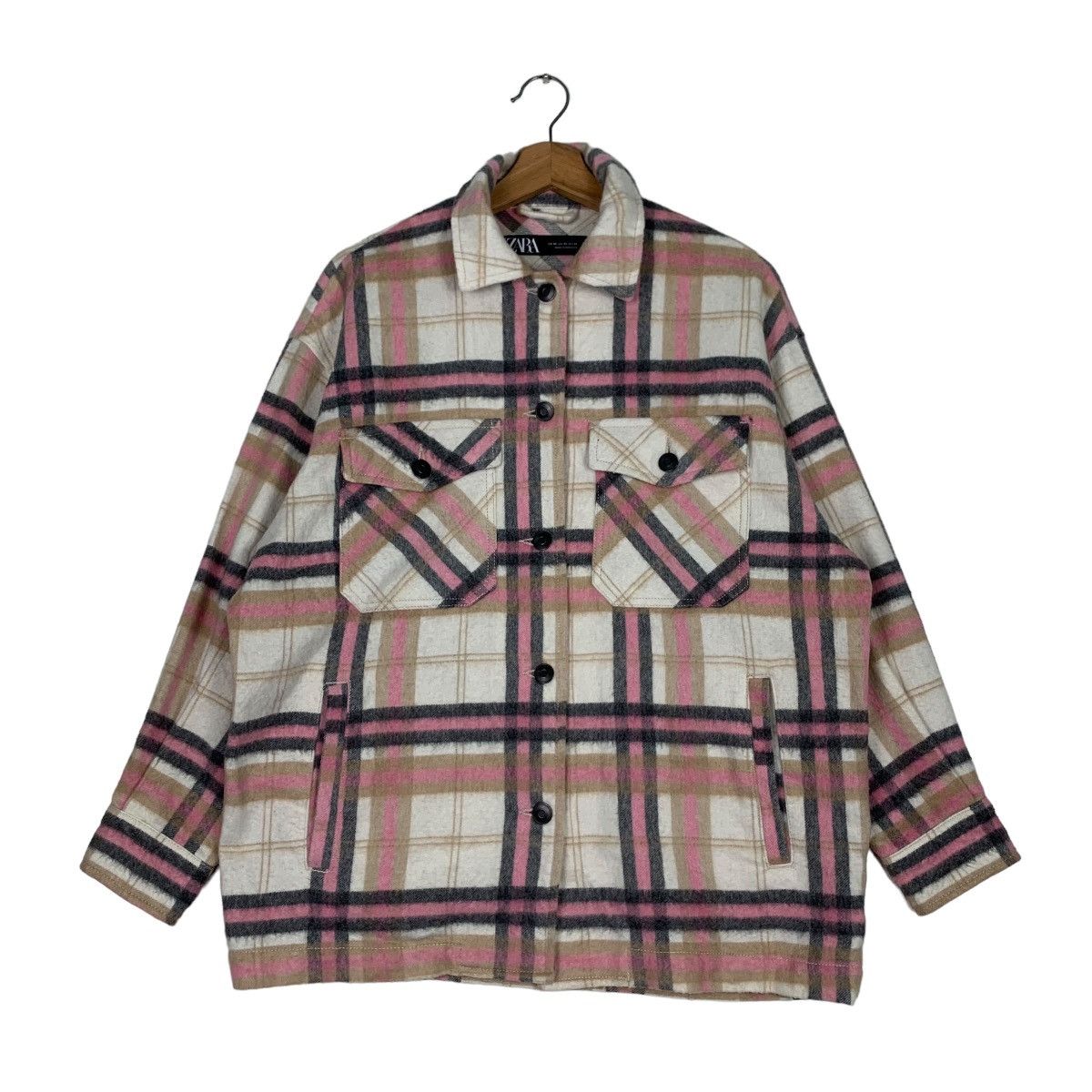 Zara ZARA CHECKED PLAID TARTAN PINK FLANNEL #0330-C15 Size XS / US 0-2 / IT 36-38 - 1 Thumbnail