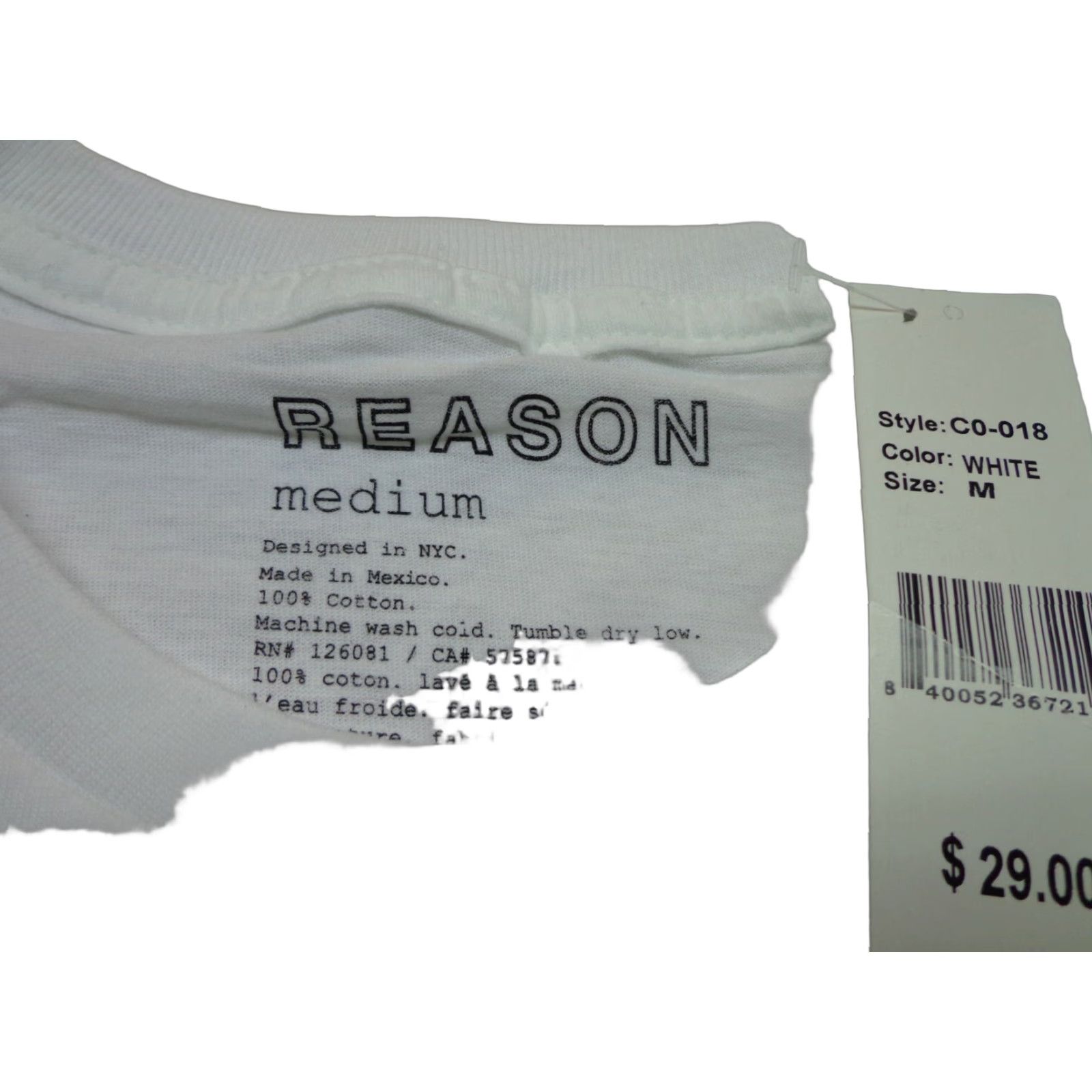 Reason Reason Brand T Shirt Skull Graphic Fear Nothing But Fear White Crew Neck Short Sleeve M Men Regular Size US M / EU 48-50 / 2 - 1 Thumbnail