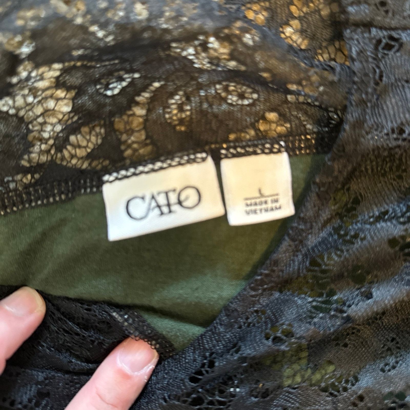 Other CATO Lace Top Tee - Size Large - Green - (GUC) Size L / US 10 / IT 46 - 2 Thumbnail