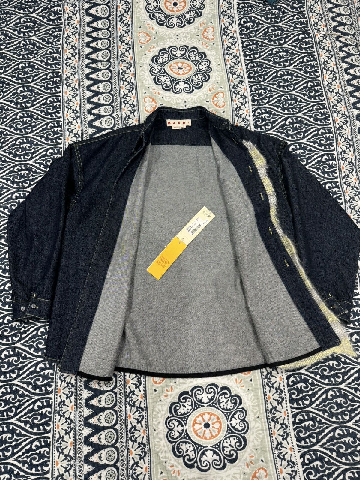 Marni Marni Wool-Patched Denim Jacket Size US XL / EU 56 / 4 - 5 Thumbnail
