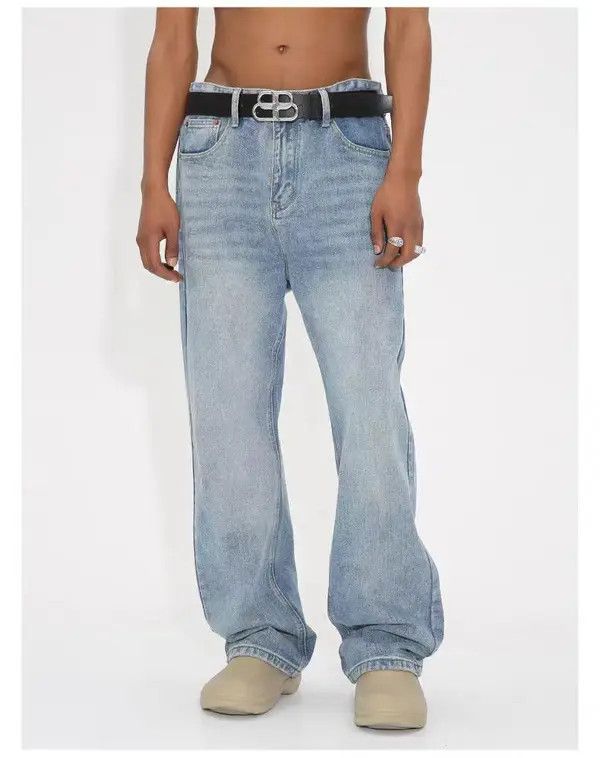 Japanese Brand Vintage Street Casual Straight Leg Light Blue Jeans Size US 32 / EU 48 - 3 Thumbnail