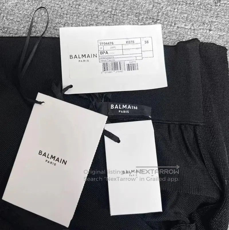 Balmain Balmain Black Cotton Pleated Skirt . Size 22" - 3 Thumbnail