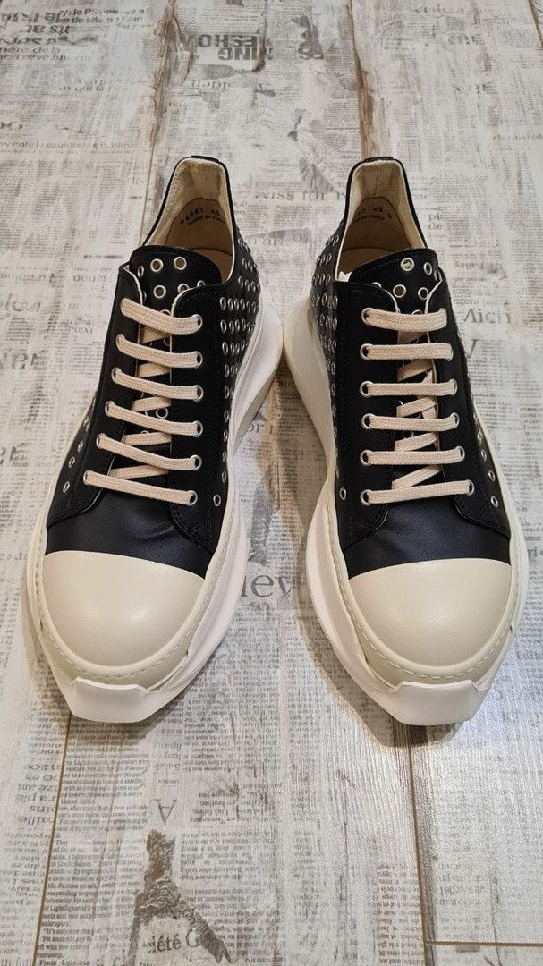 Rick Owens Drkshdw Rick Owens DRKSHDW Abstract Ramones Eyelet Low Top Sneakers Size US 7.5 / EU 40-41 - 5 Thumbnail