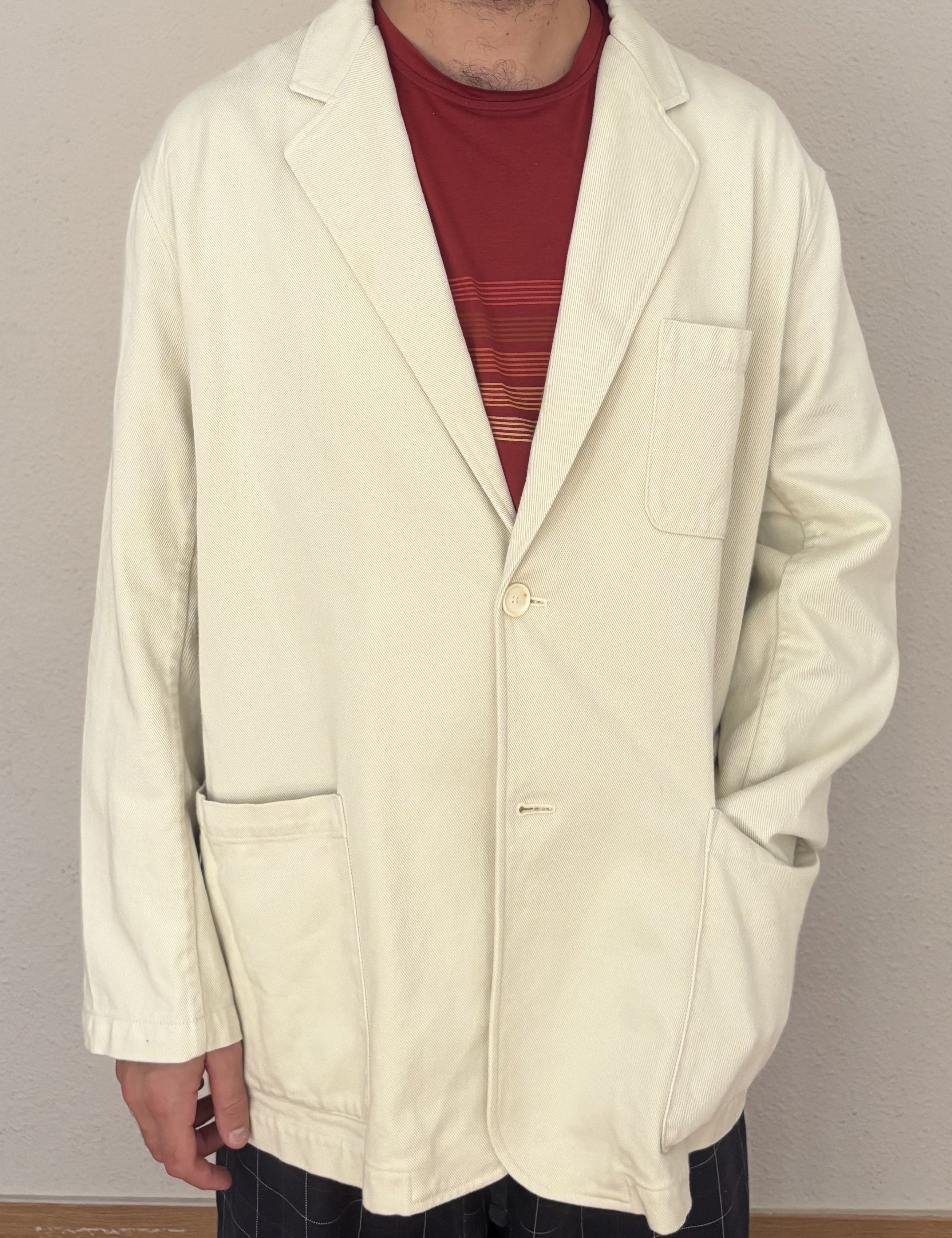 Auralee Auralee White Cotton Jacket Size 4 (L-XL) Size US XL / EU 56 / 4 - 1 Thumbnail
